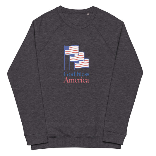 Unisex organic raglan sweatshirt-God bless America