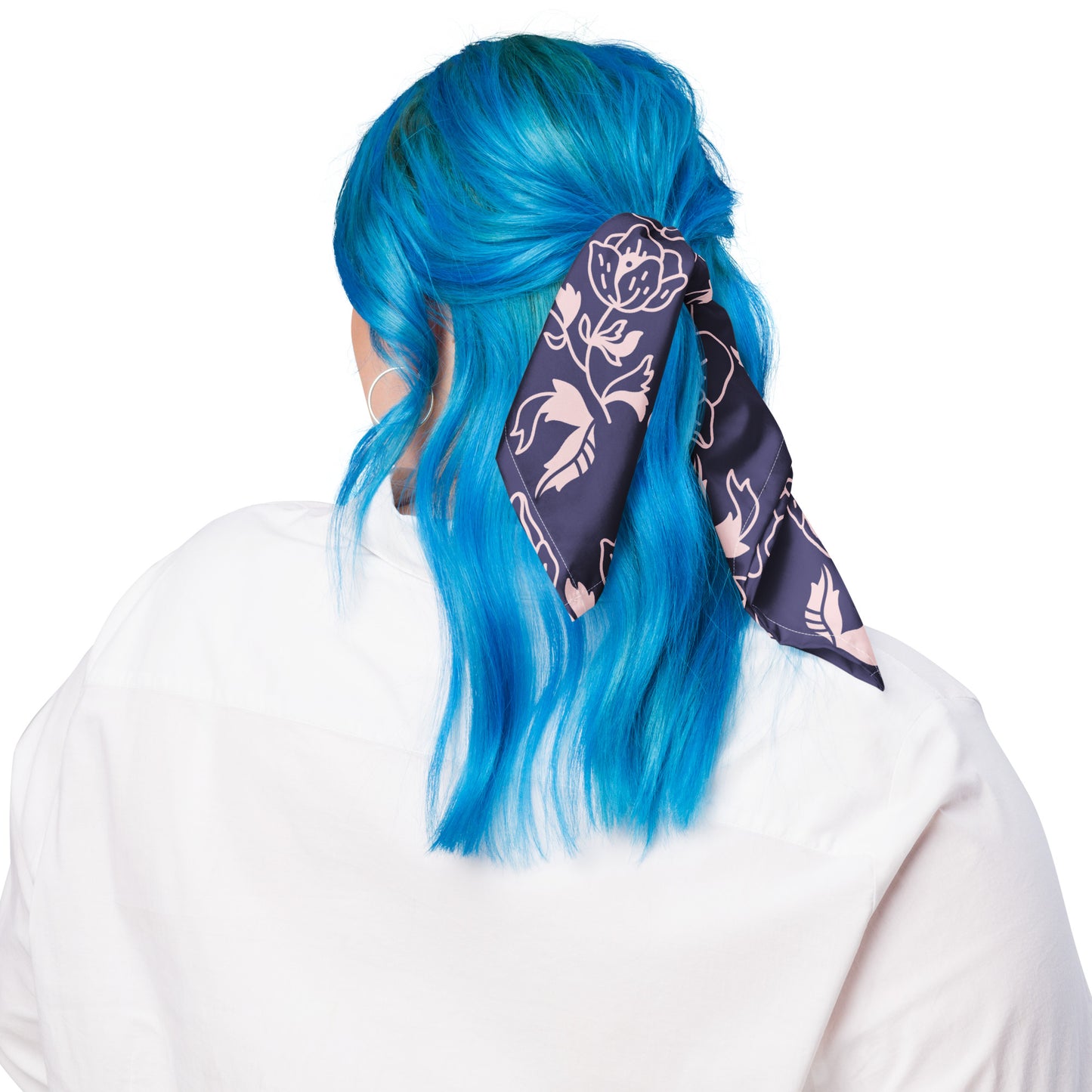 All-over print bandana-Blue floral