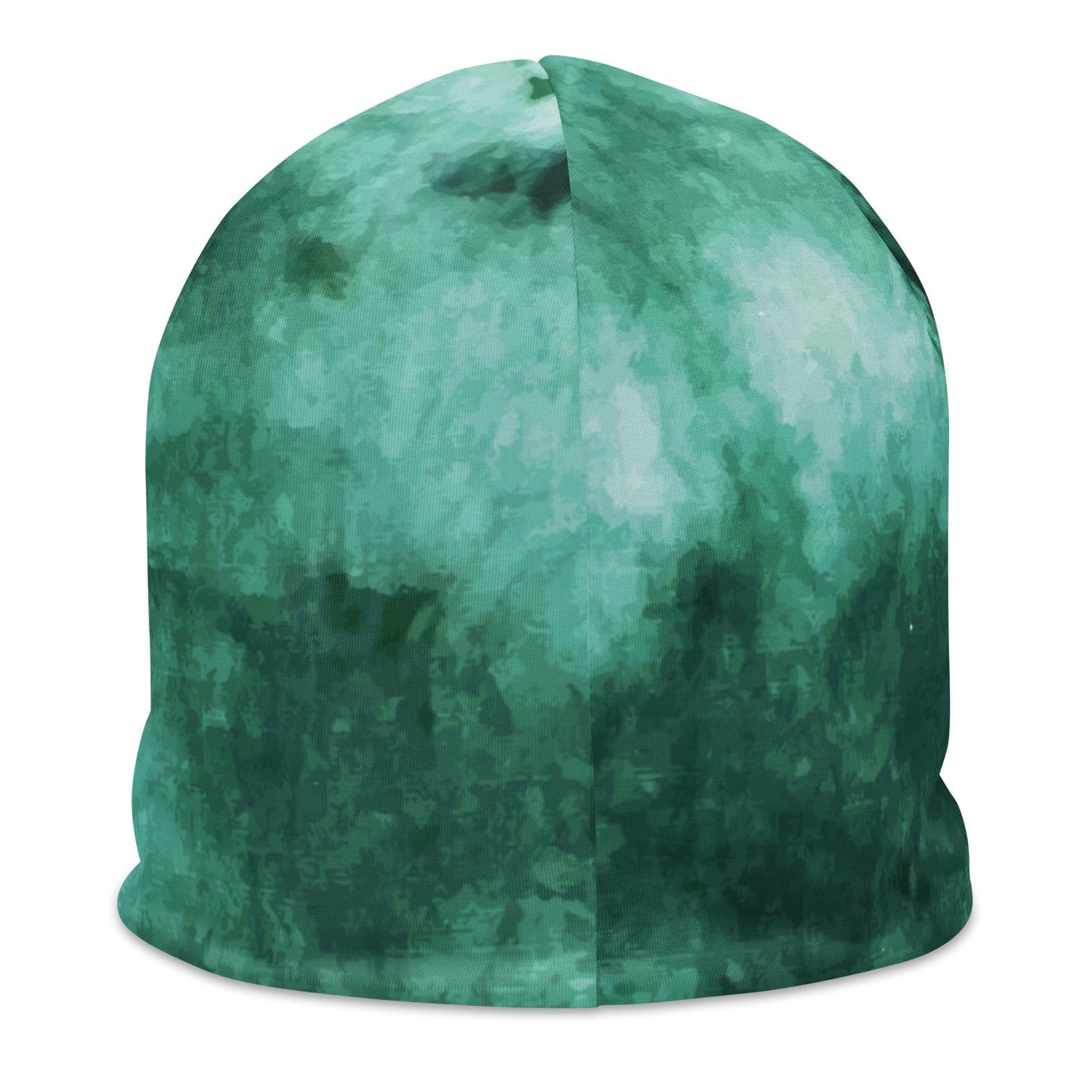 All-Over Print Beanie-Green tie dye