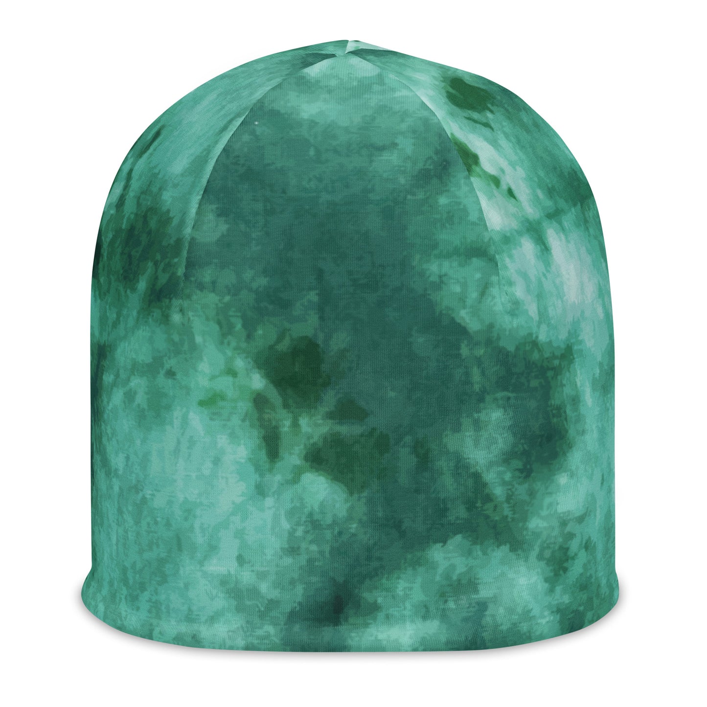 All-Over Print Beanie-Green tie dye