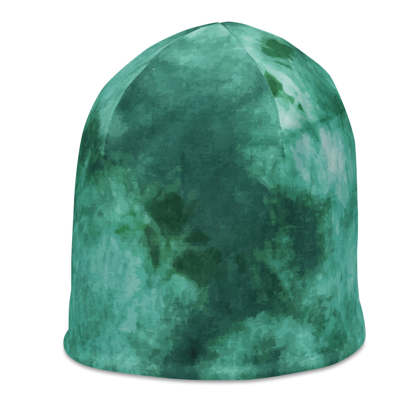 All-Over Print Beanie-Green tie dye