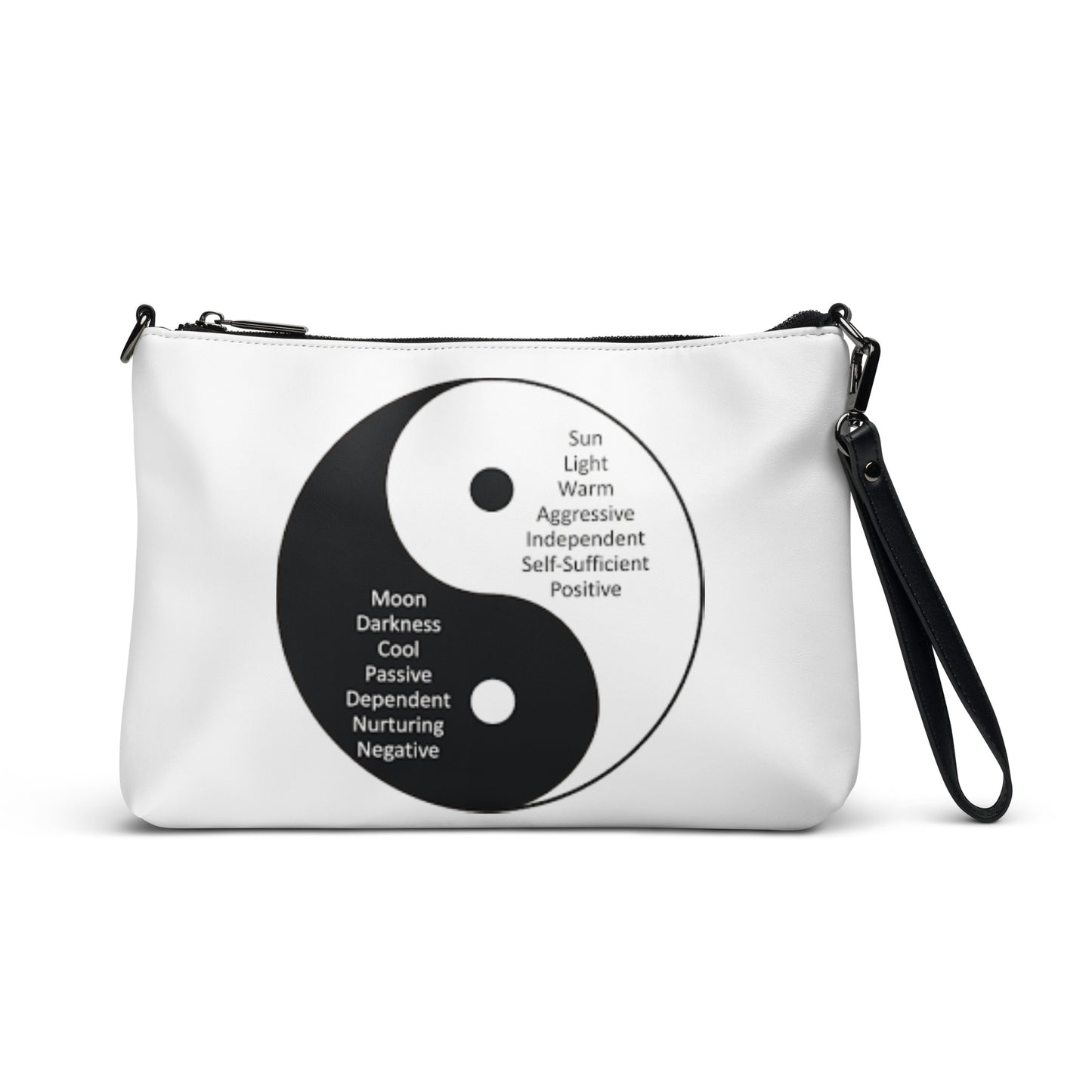 Crossbody bag-male/female yin yang and definition of yin yang on other side