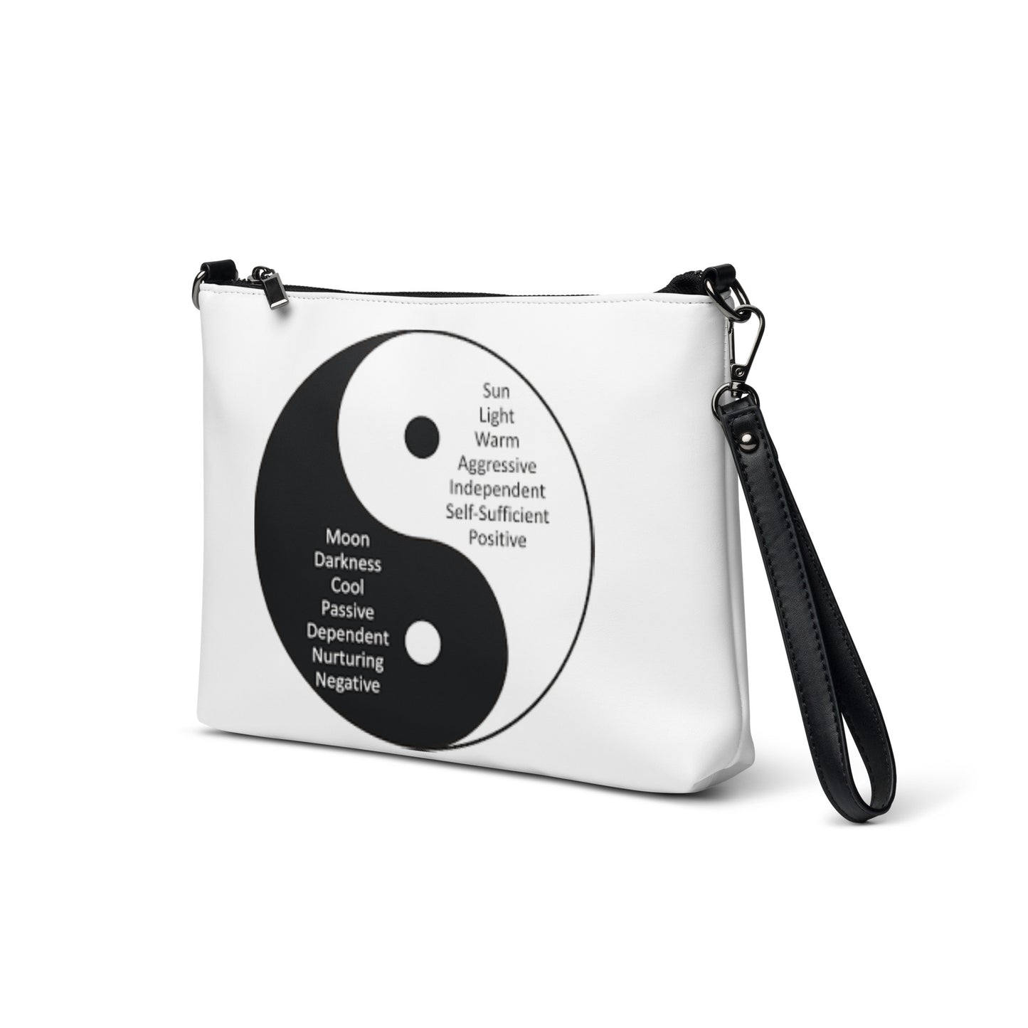 Crossbody bag-male/female yin yang and definition of yin yang on other side