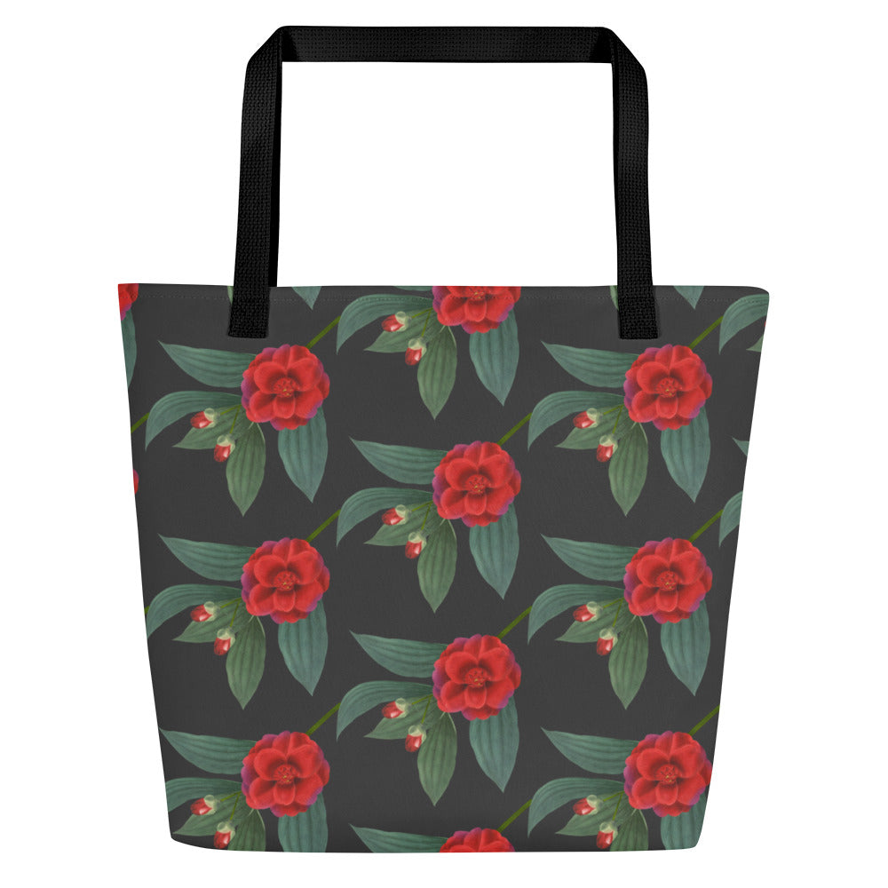 All-Over Print Large Tote Bag-Floral