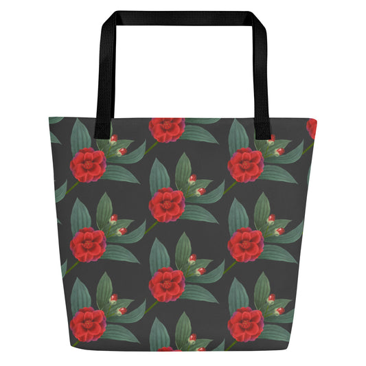 All-Over Print Large Tote Bag-Floral