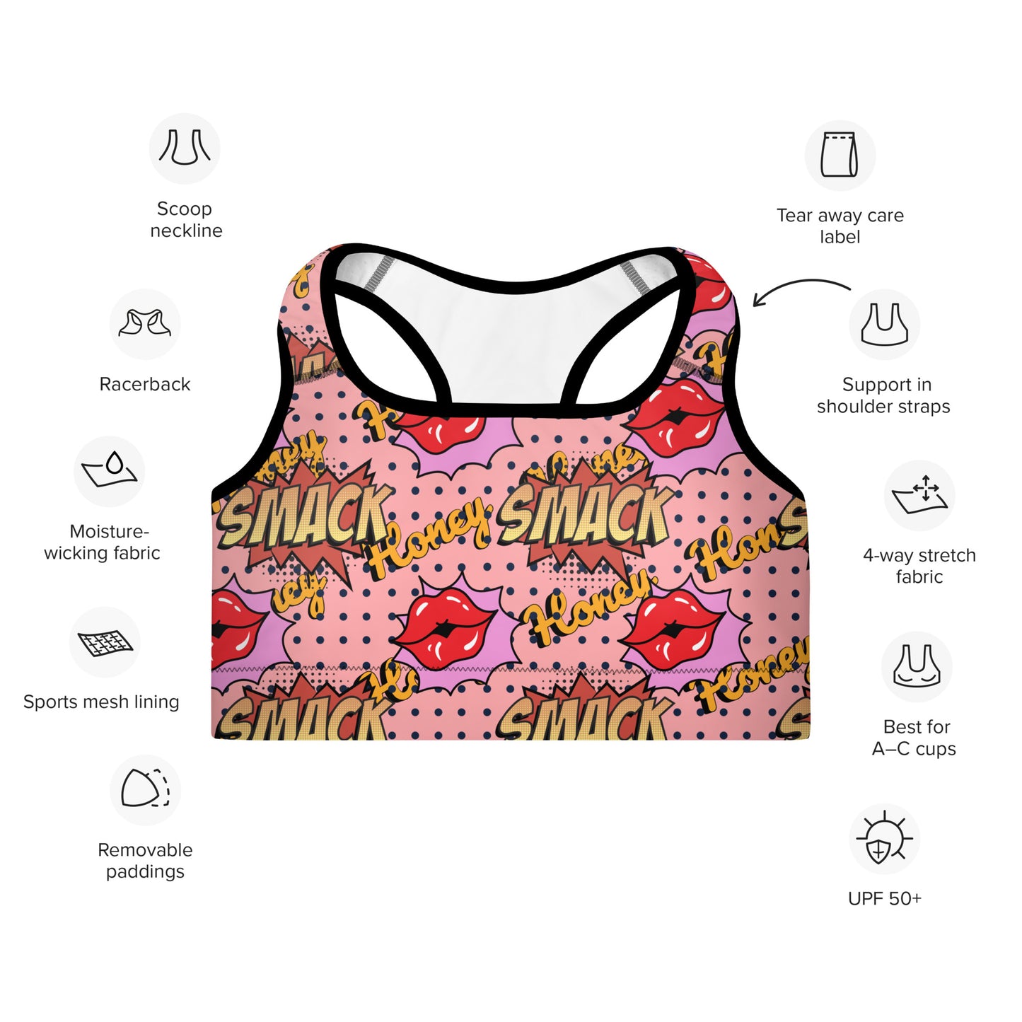 Padded Sports Bra-Honey smack