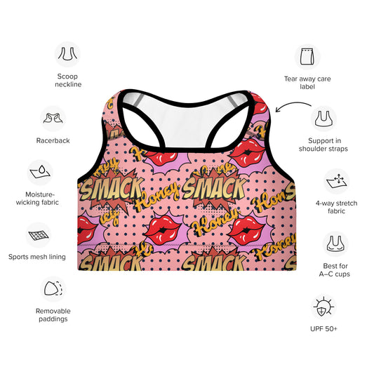 Padded Sports Bra-Honey smack