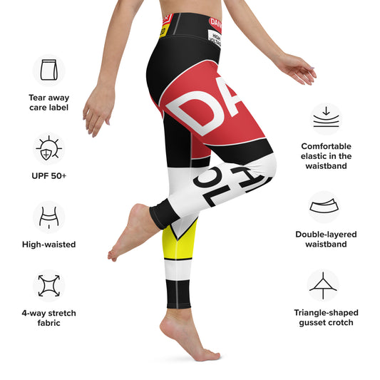 Yoga Leggings-Danger high voltage