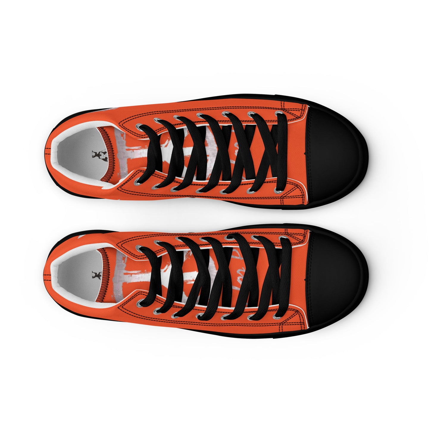 Men’s high top canvas shoes-Outrageous orange-Peace & Dove