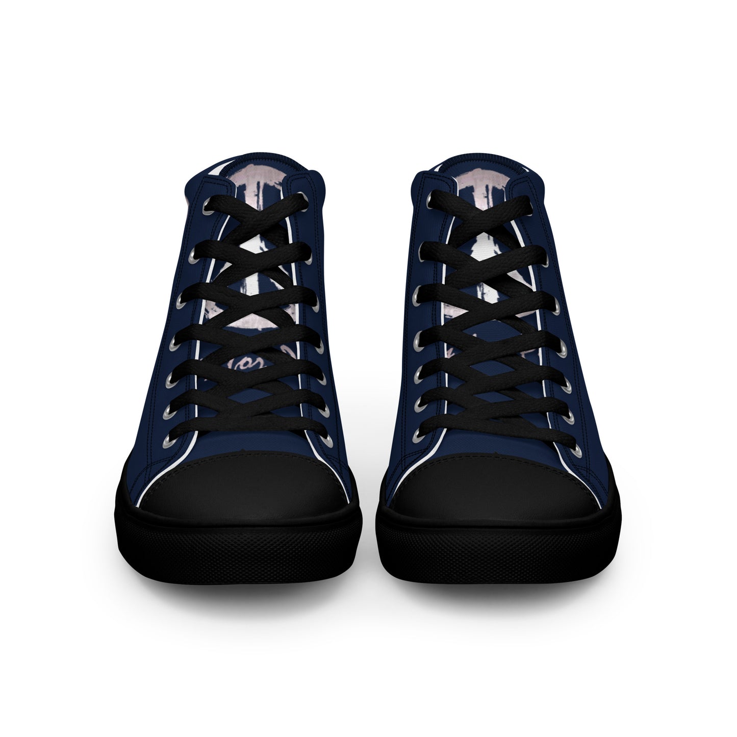 Men’s high top canvas shoes-Navy blue-Peace & Dove