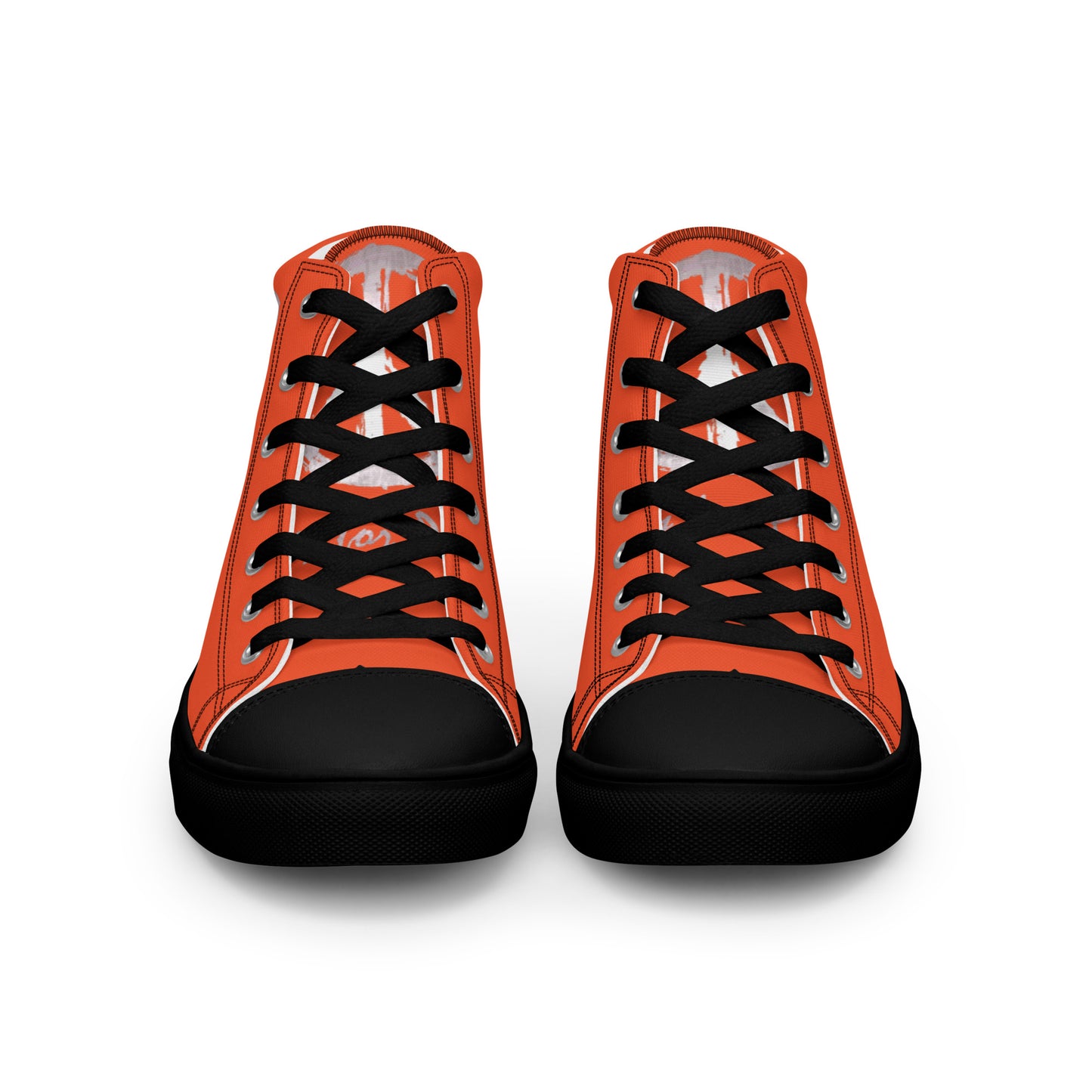 Men’s high top canvas shoes-Outrageous orange-Peace & Dove