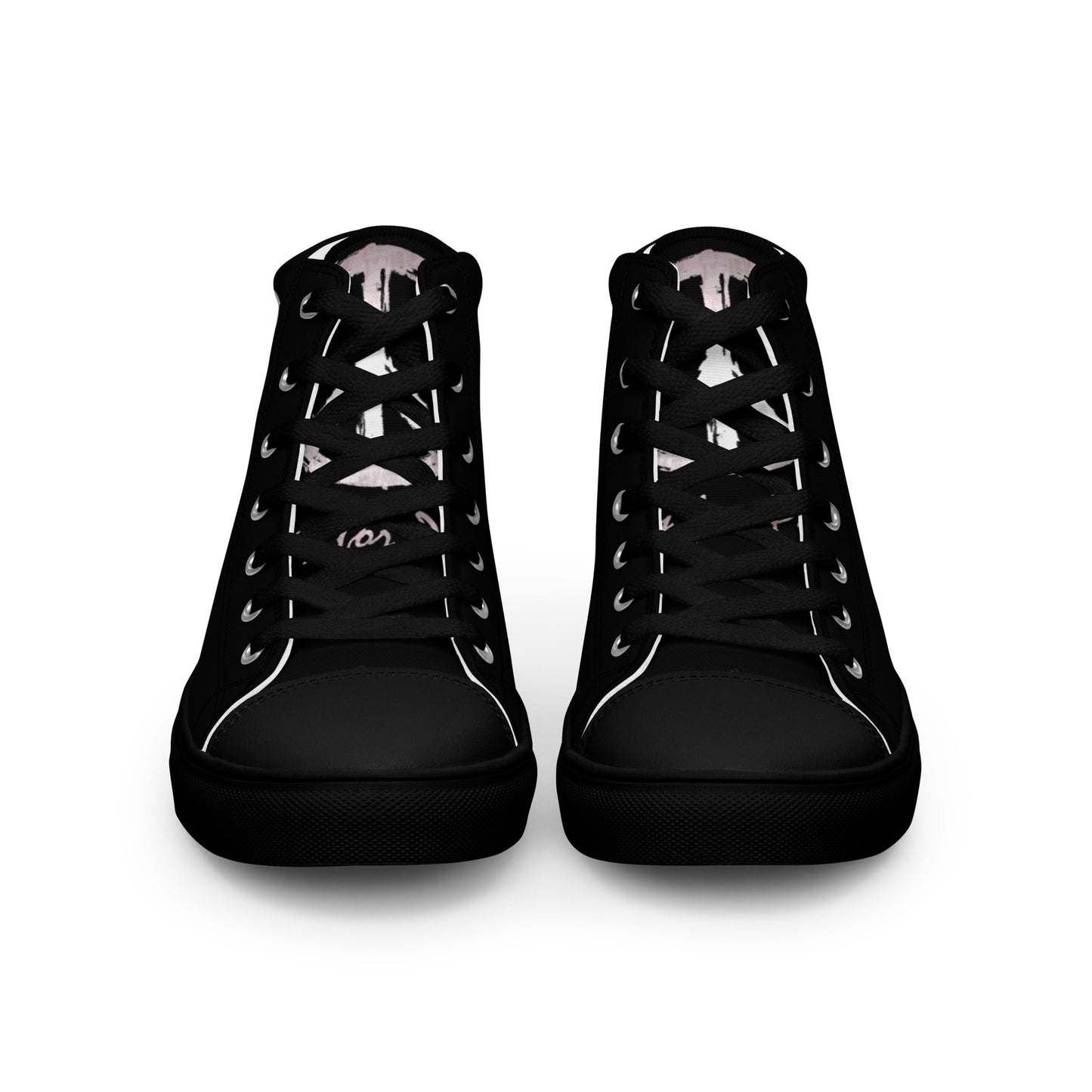 Men’s high top canvas shoes-Black-Peace & Dove