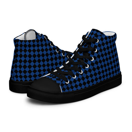 Men’s high top canvas shoes-Checkered