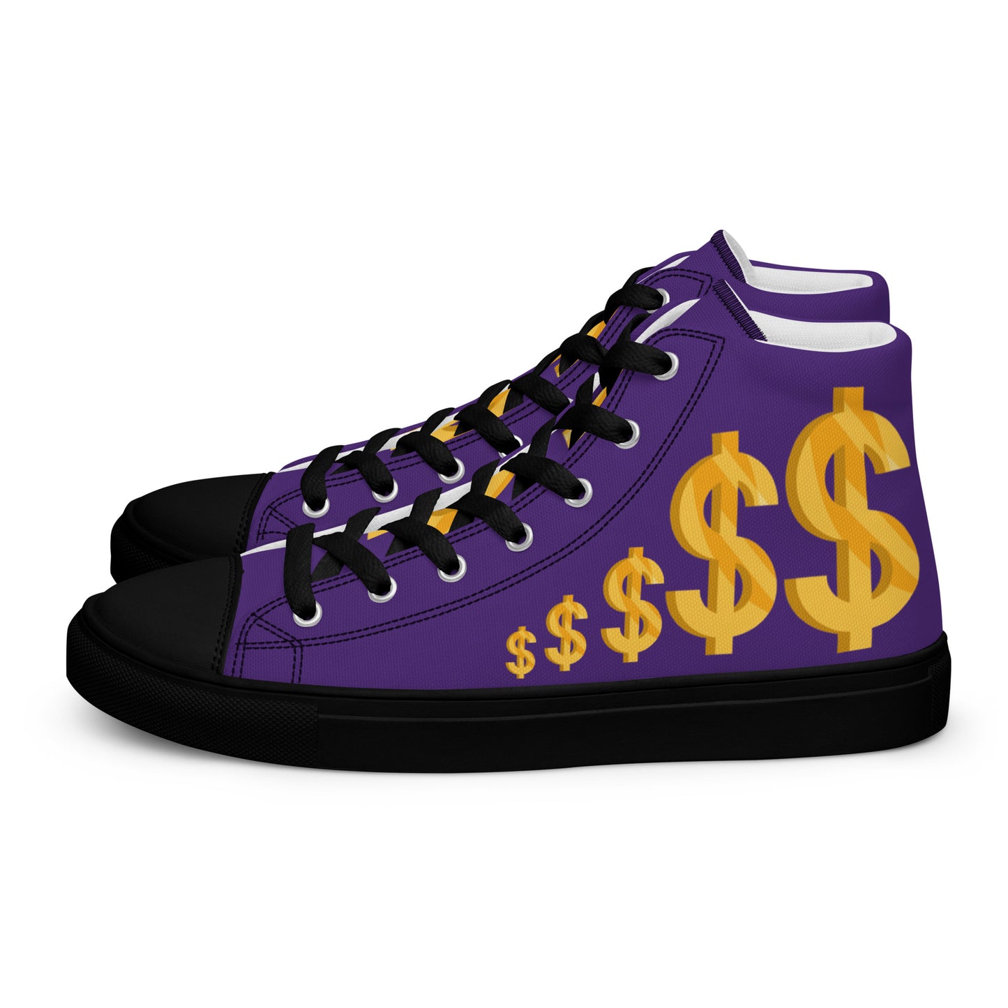 Men’s high top canvas shoes-Purple $