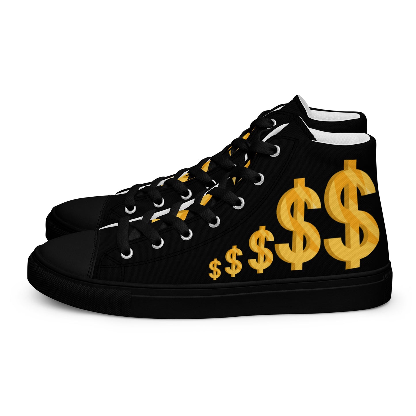 Men’s high top canvas shoes-$$ black