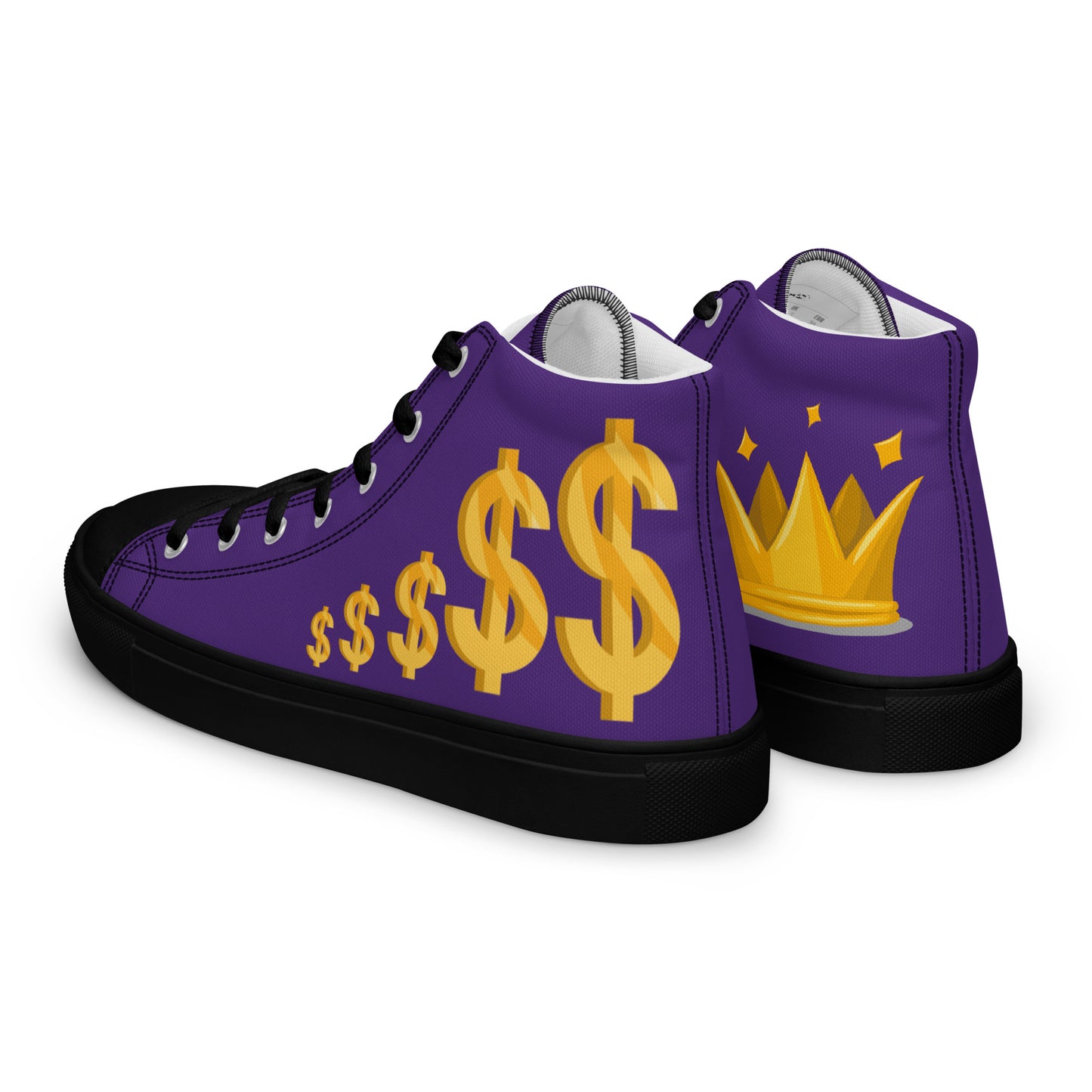 Men’s high top canvas shoes-Purple $