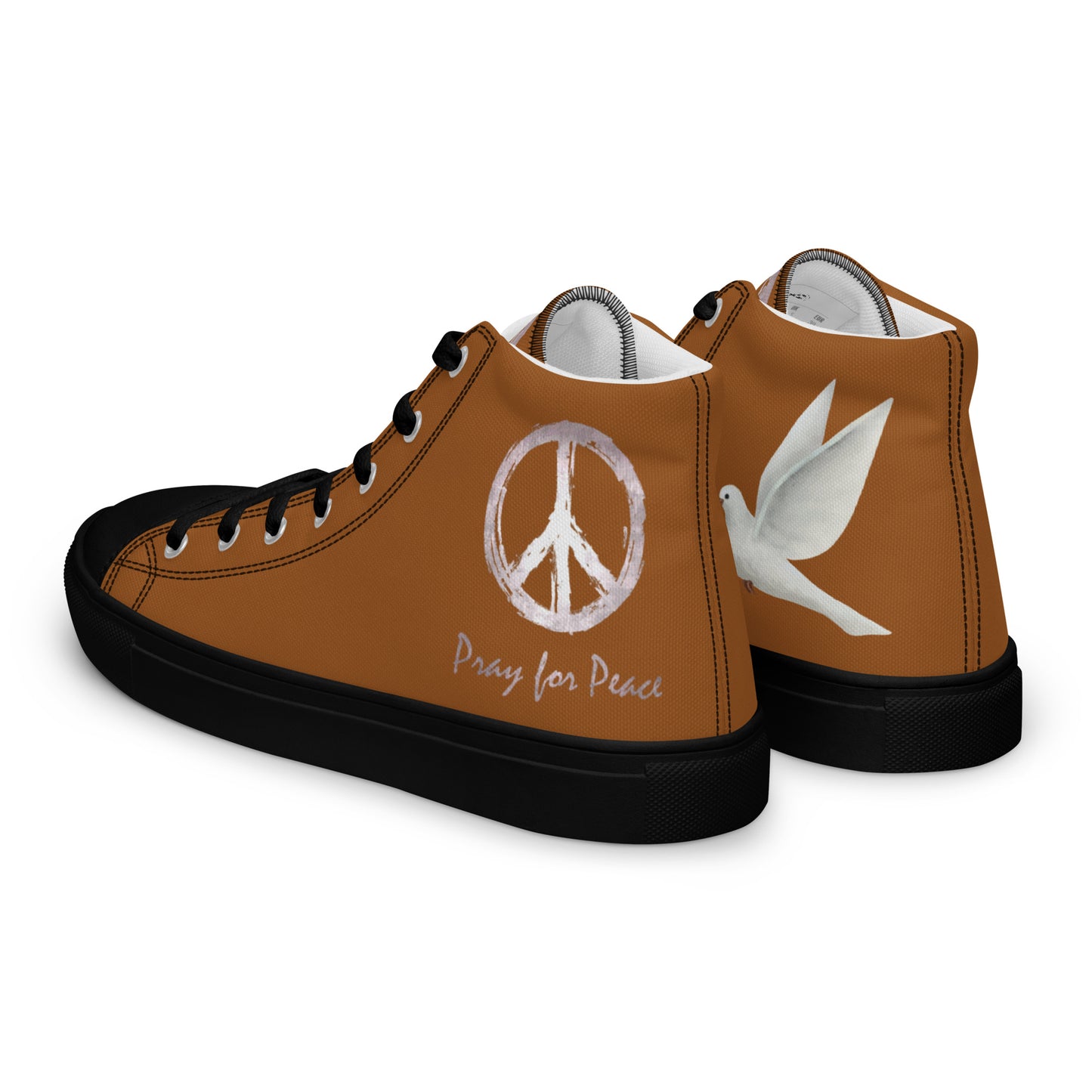 Men’s high top canvas shoes-Rich Gold-Peace & Dove