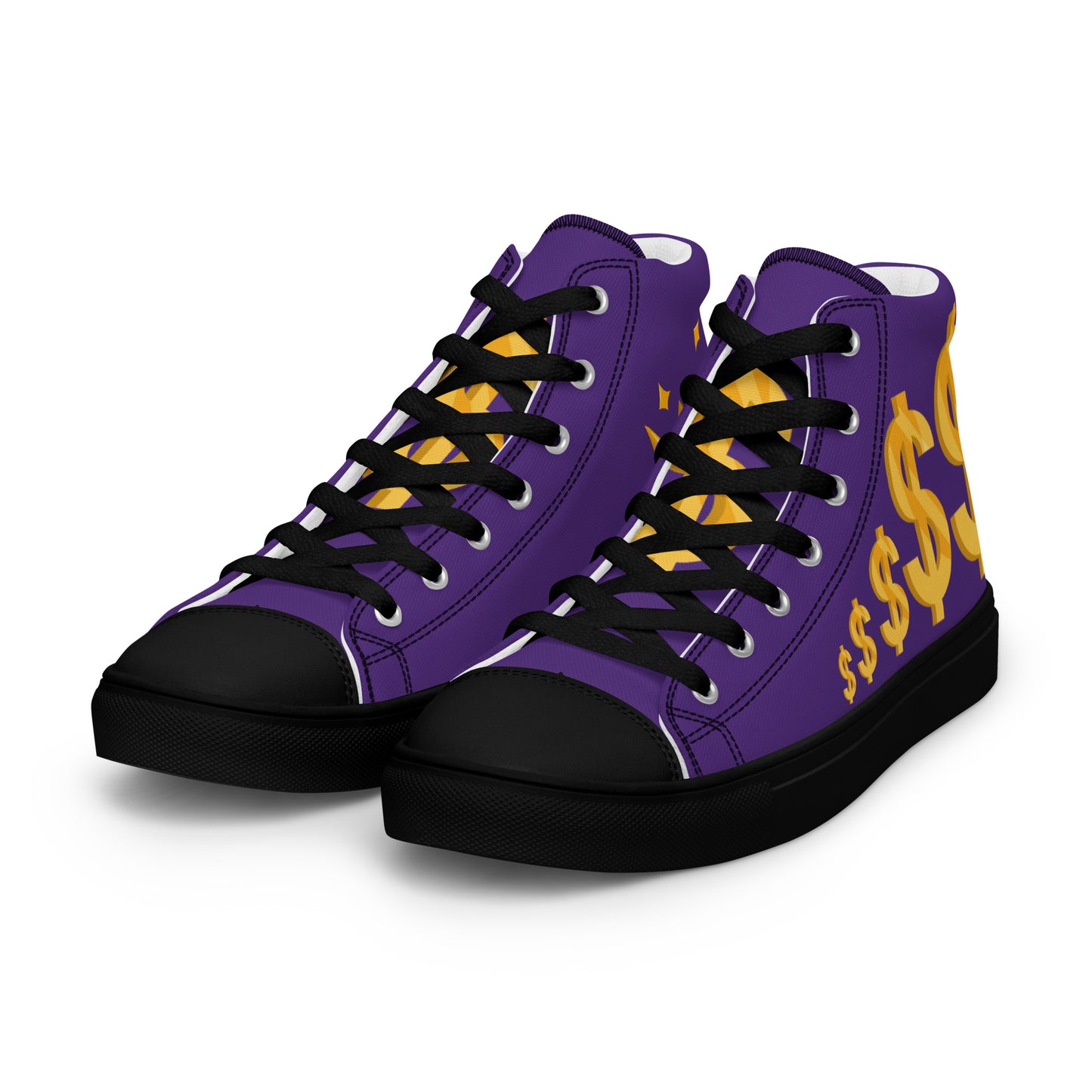 Men’s high top canvas shoes-Purple $