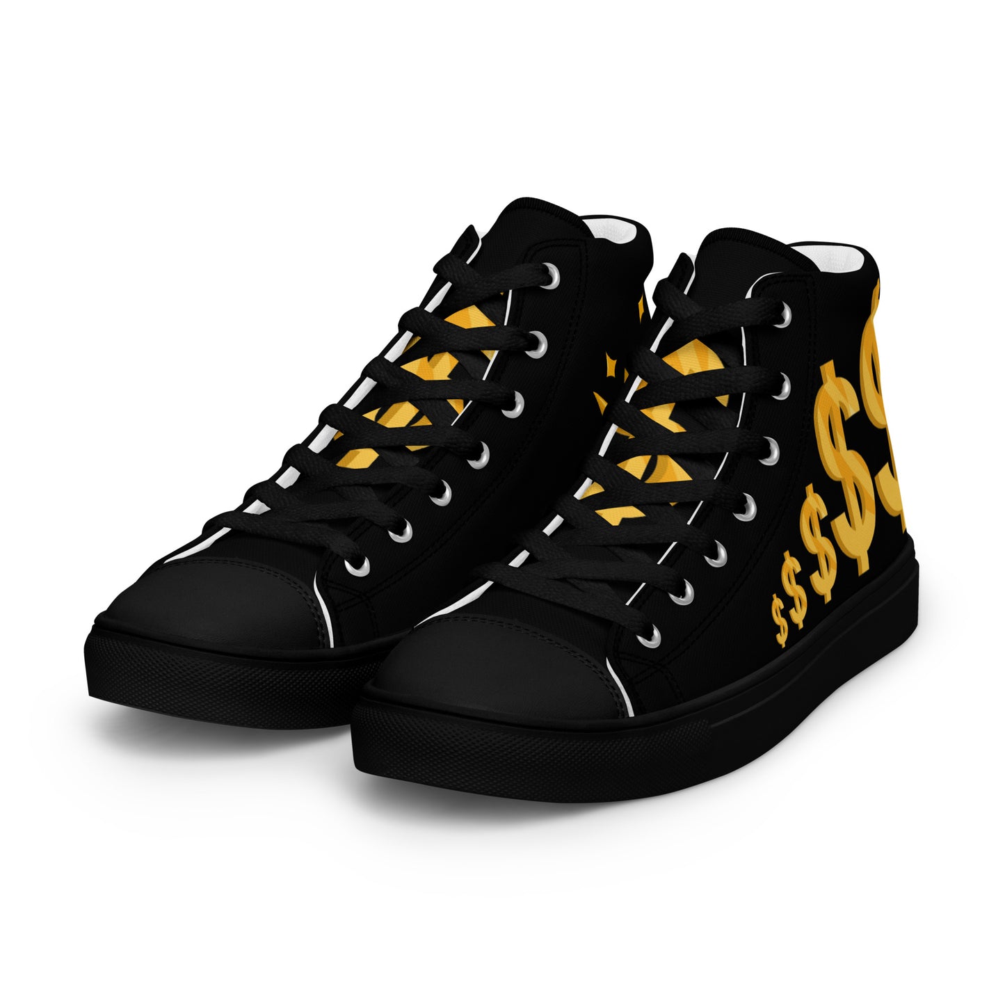 Men’s high top canvas shoes-$$ black