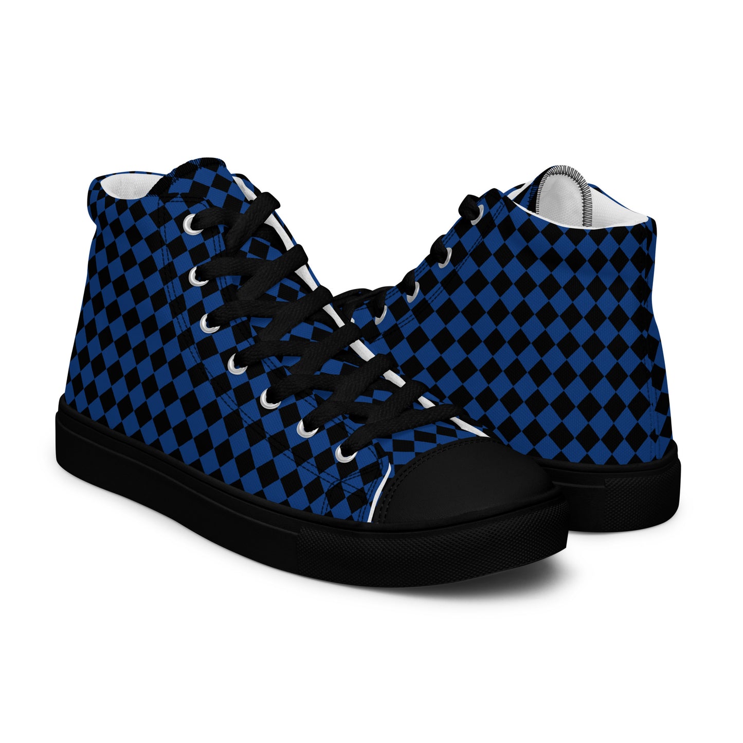 Men’s high top canvas shoes-Checkered