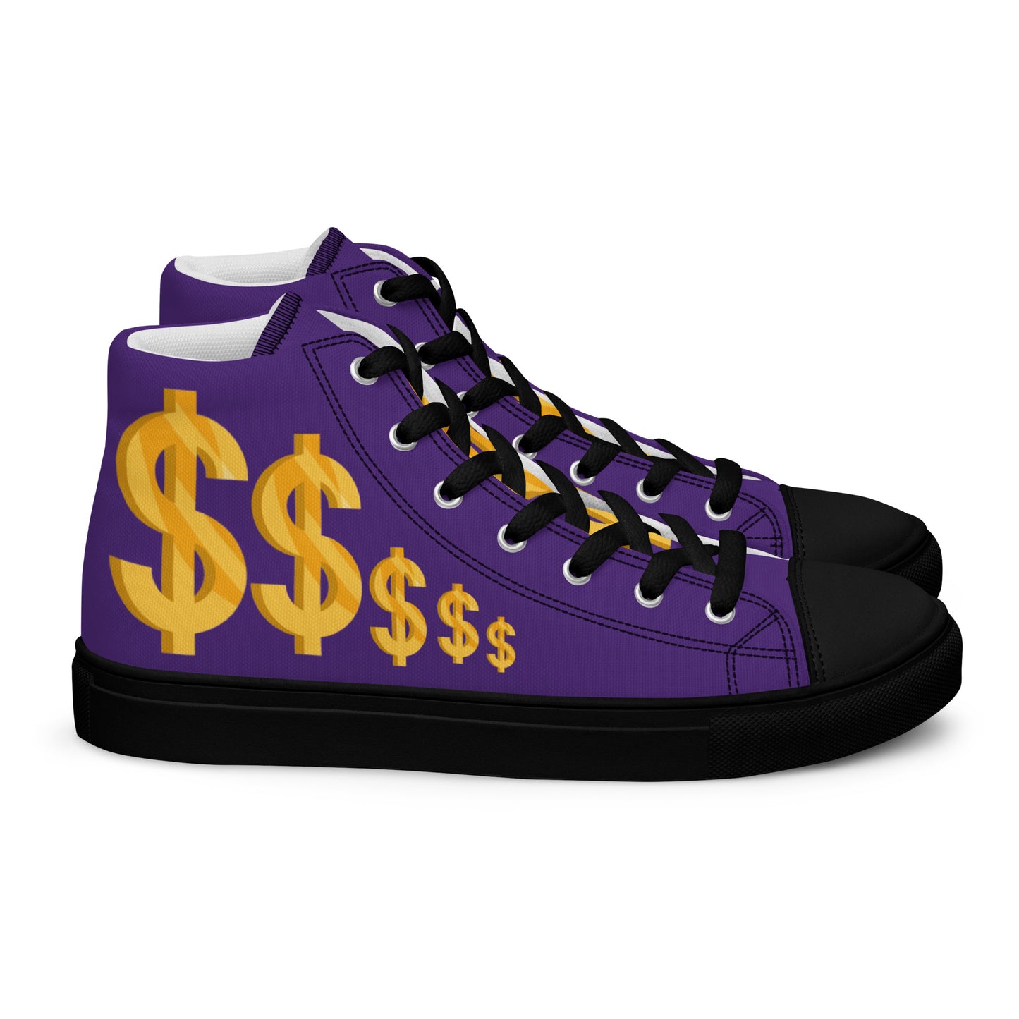 Men’s high top canvas shoes-Purple $