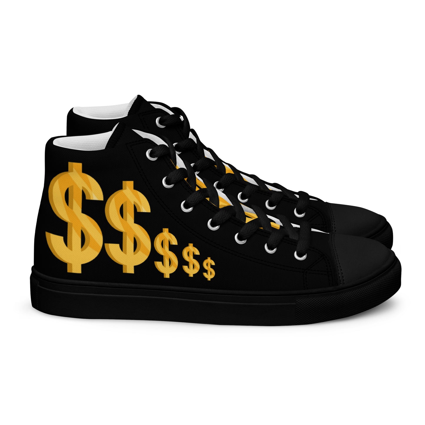 Men’s high top canvas shoes-$$ black