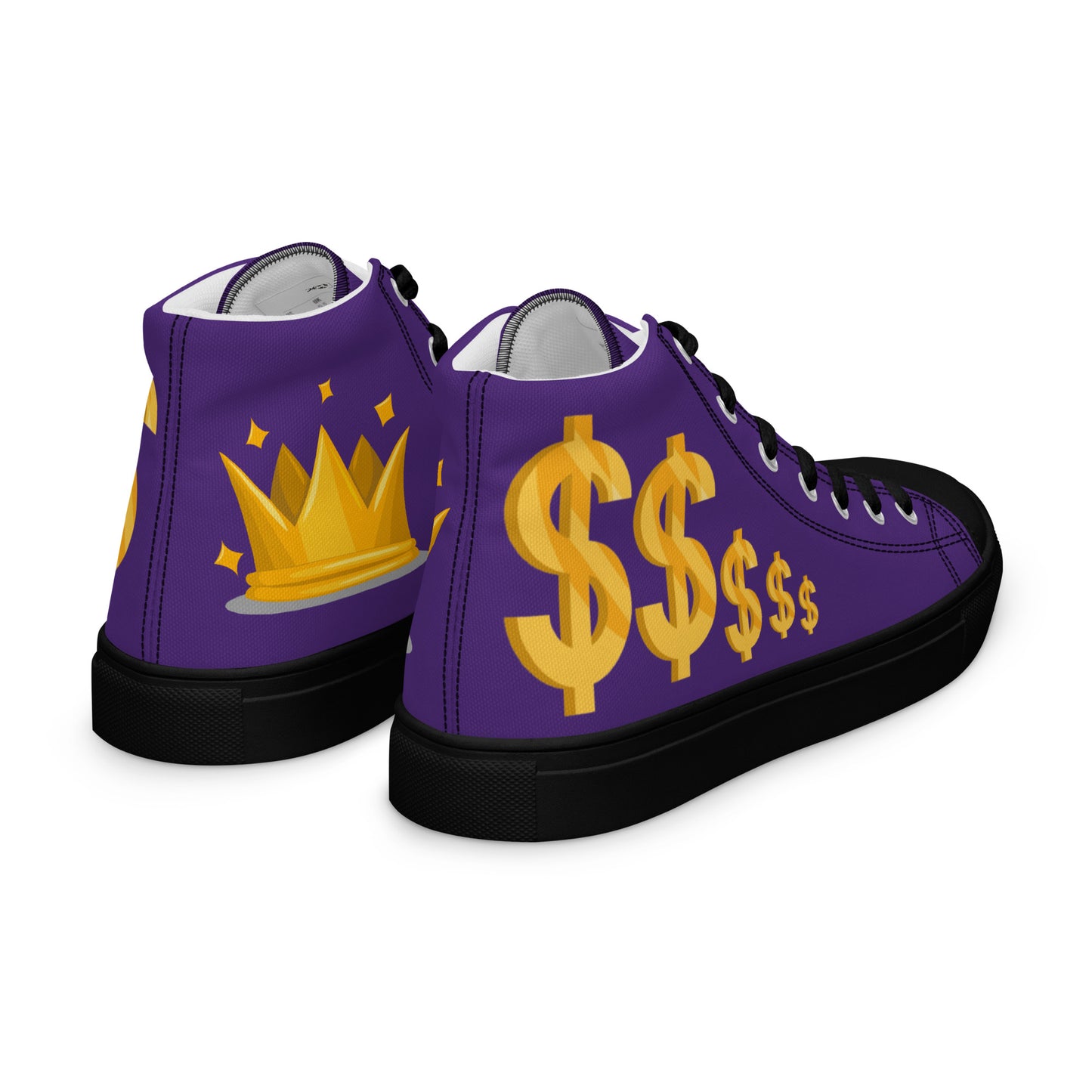 Men’s high top canvas shoes-Purple $