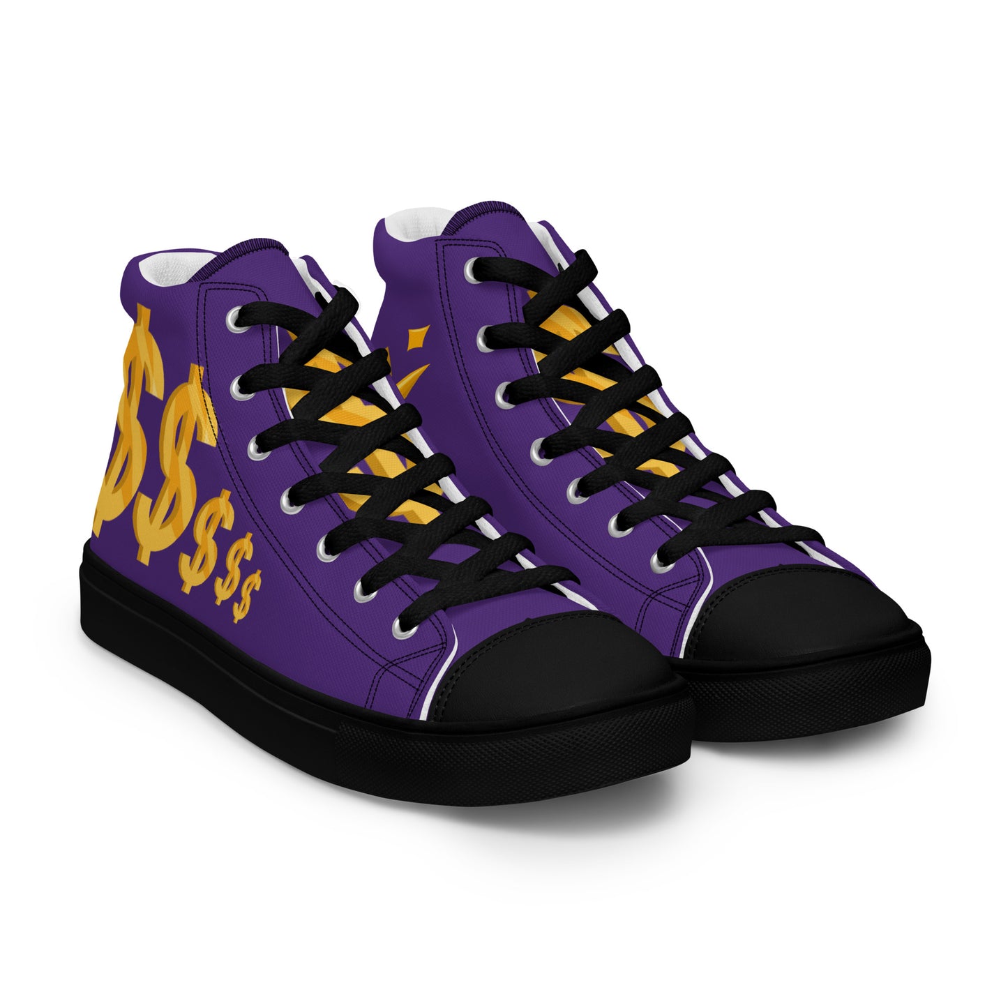 Men’s high top canvas shoes-Purple $