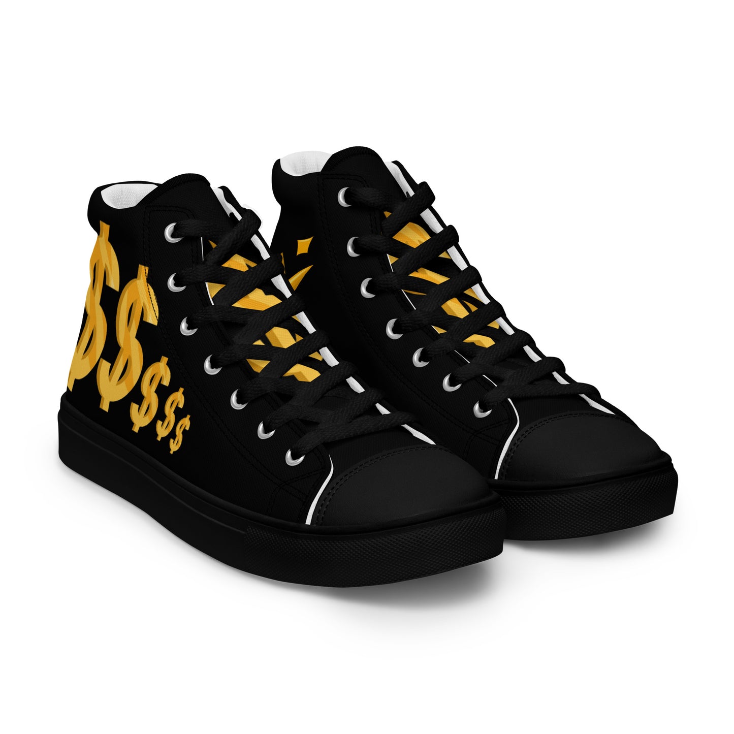 Men’s high top canvas shoes-$$ black