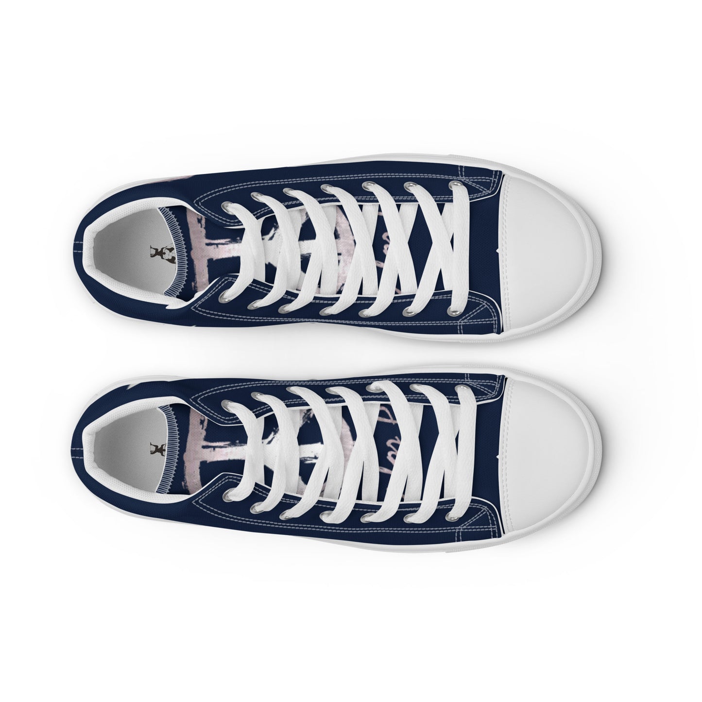 Men’s high top canvas shoes-Navy blue-Peace & Dove