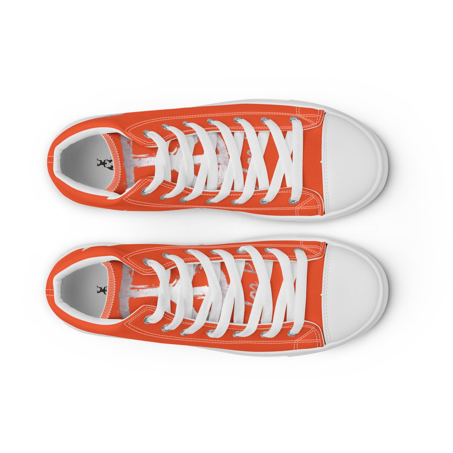 Men’s high top canvas shoes-Outrageous orange-Peace & Dove