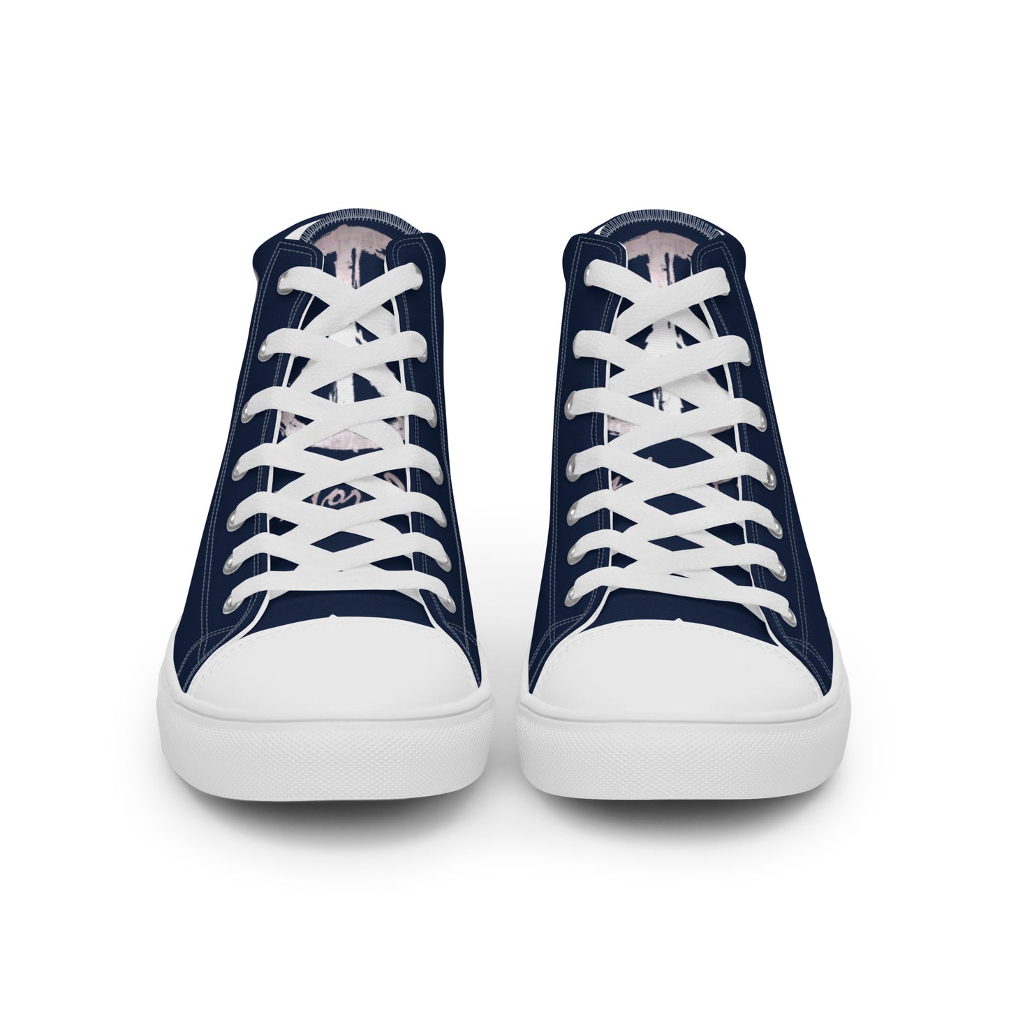 Men’s high top canvas shoes-Navy blue-Peace & Dove