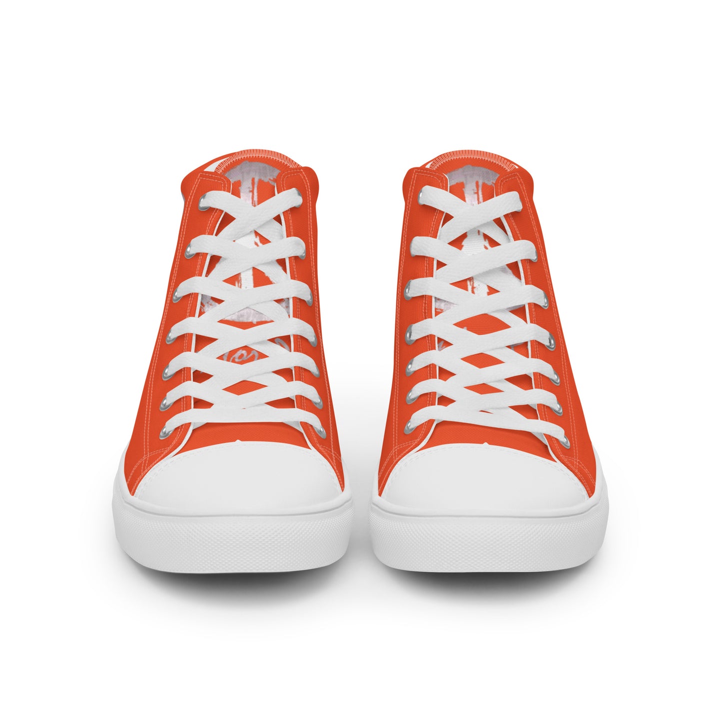 Men’s high top canvas shoes-Outrageous orange-Peace & Dove