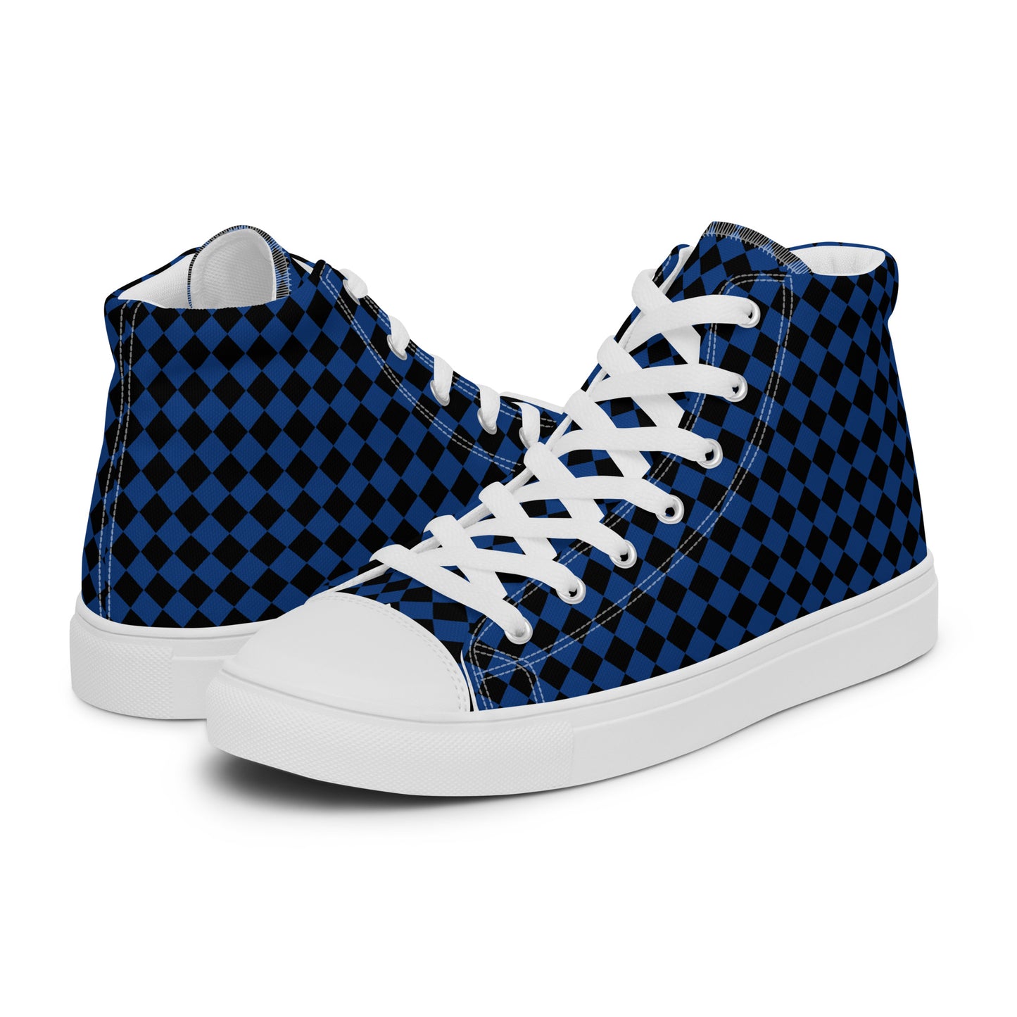 Men’s high top canvas shoes-Checkered