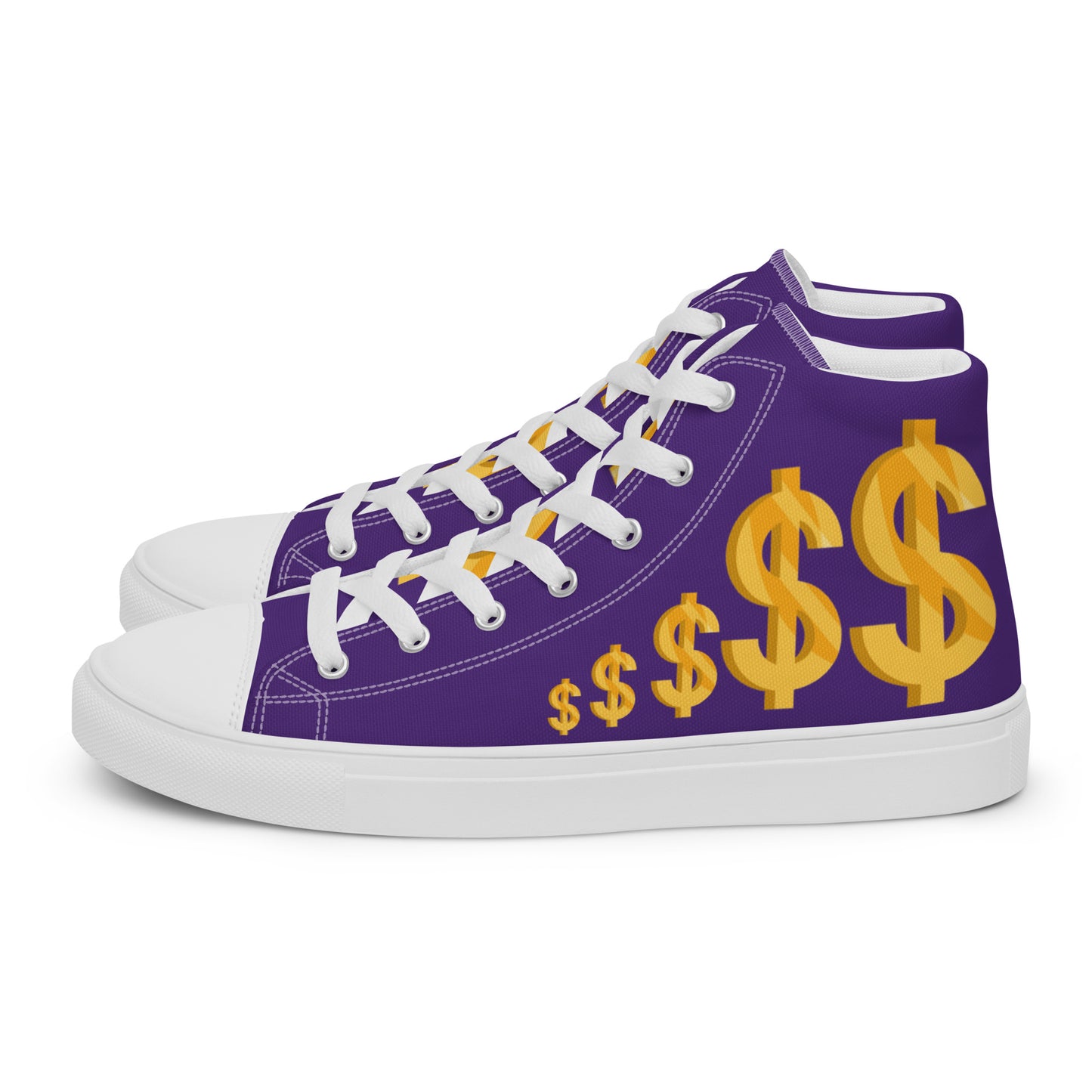 Men’s high top canvas shoes-Purple $