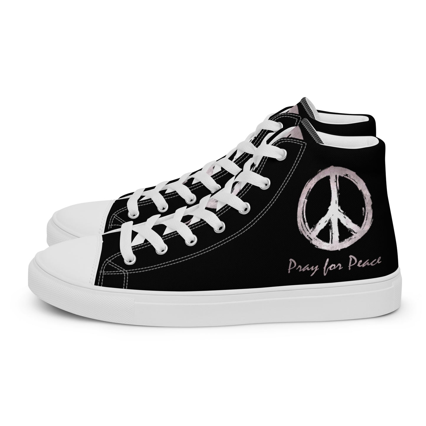 Men’s high top canvas shoes-Black-Peace & Dove