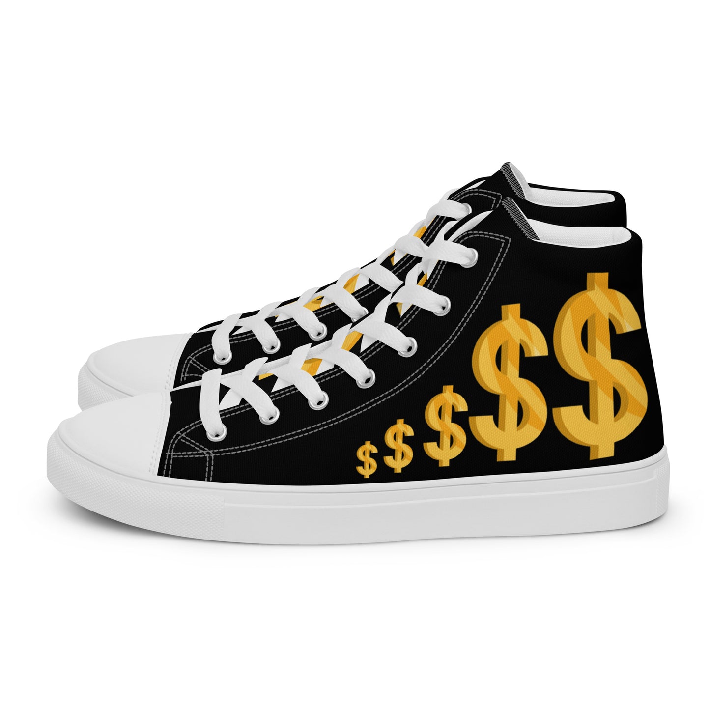 Men’s high top canvas shoes-$$ black