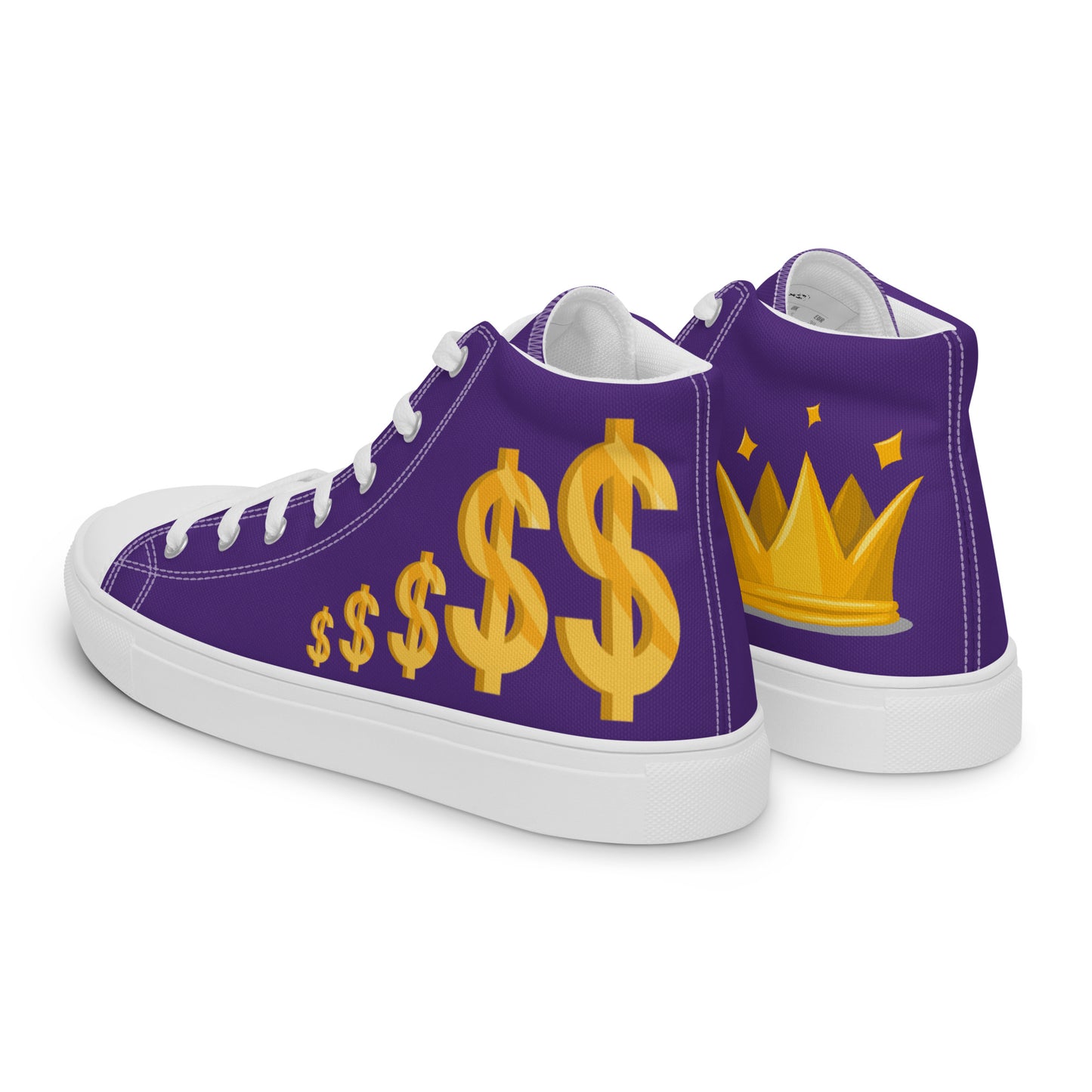 Men’s high top canvas shoes-Purple $