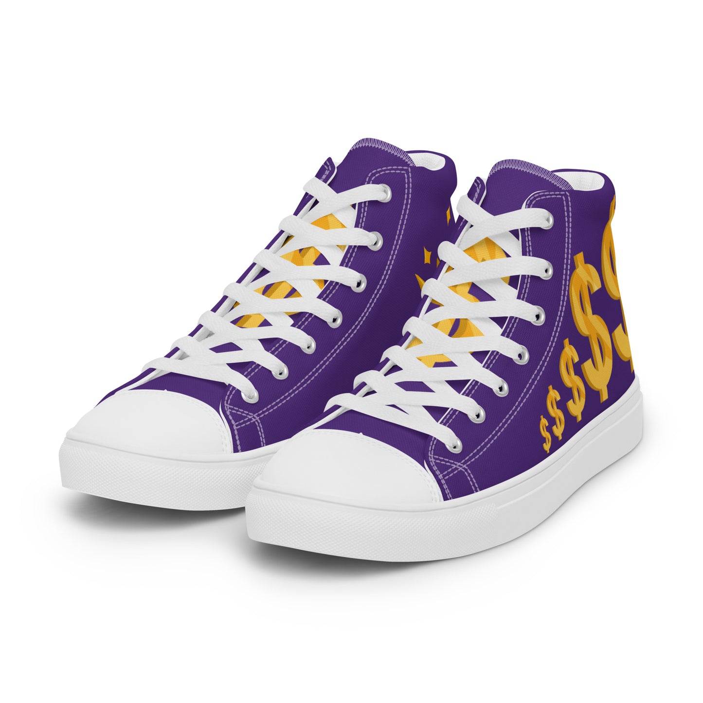 Men’s high top canvas shoes-Purple $