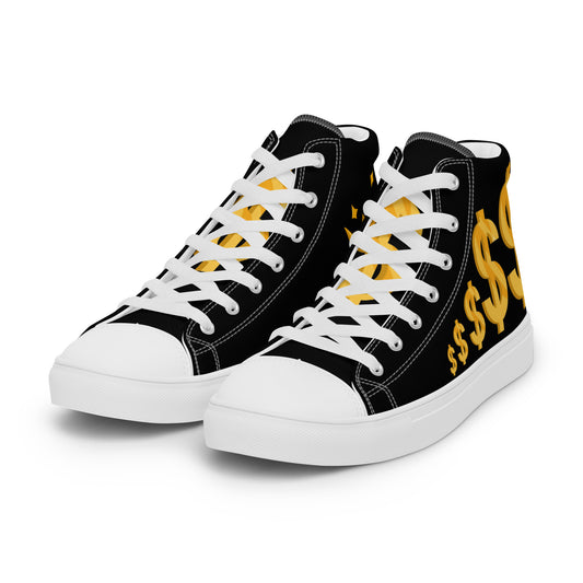 Men’s high top canvas shoes-$$ black