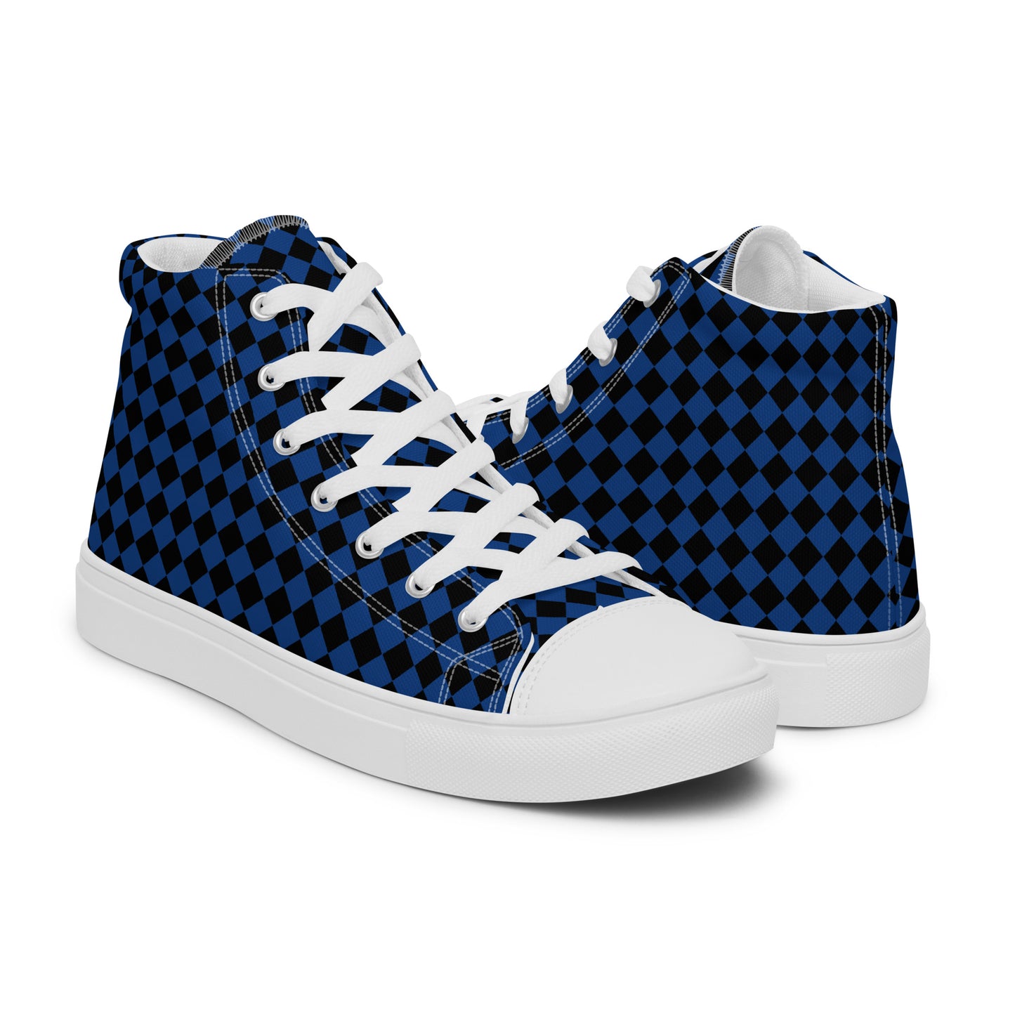 Men’s high top canvas shoes-Checkered