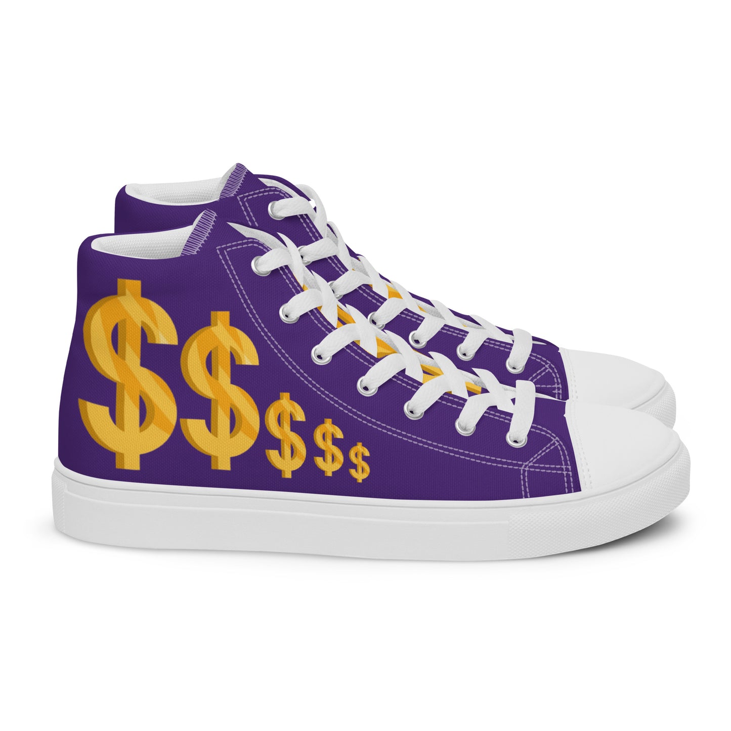 Men’s high top canvas shoes-Purple $