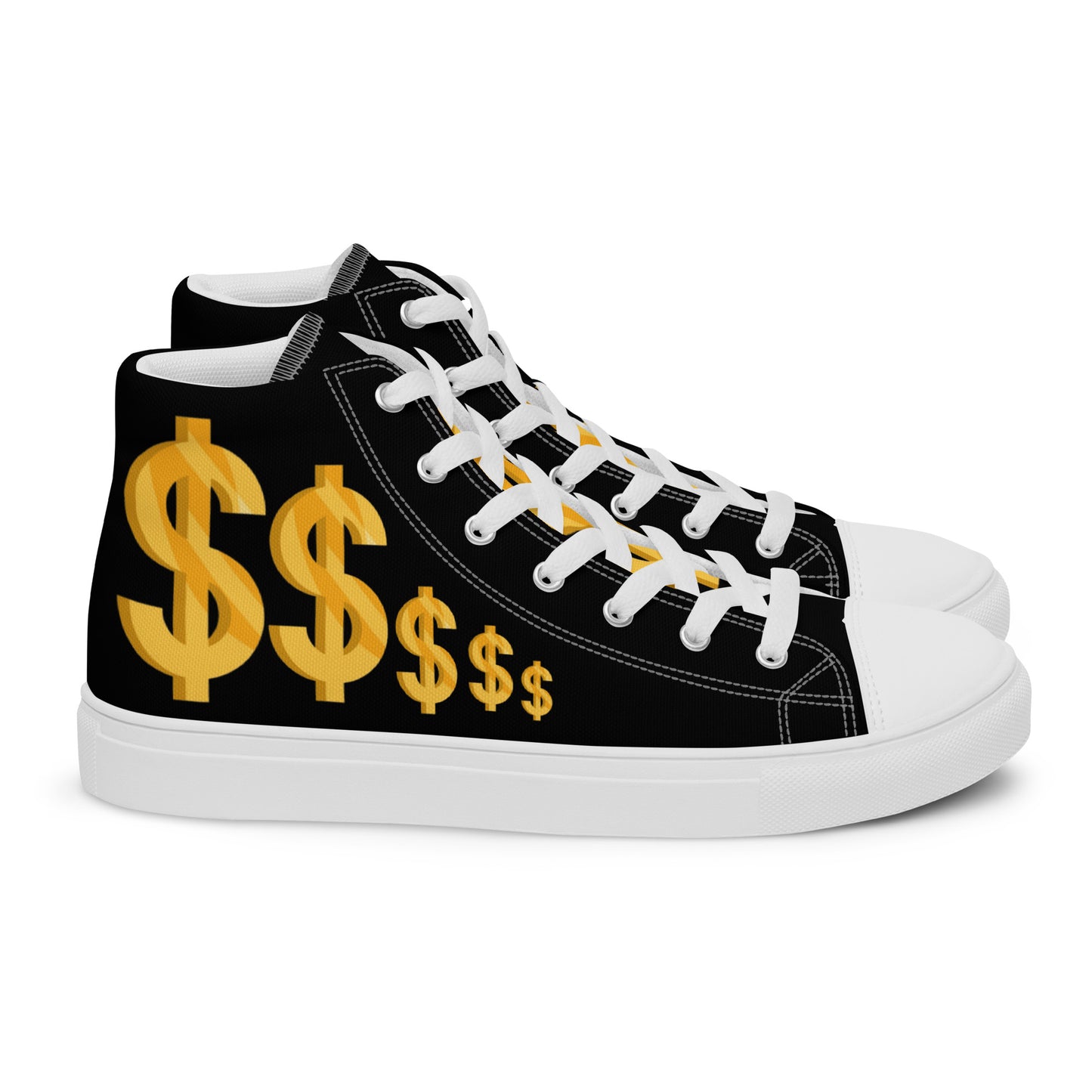 Men’s high top canvas shoes-$$ black