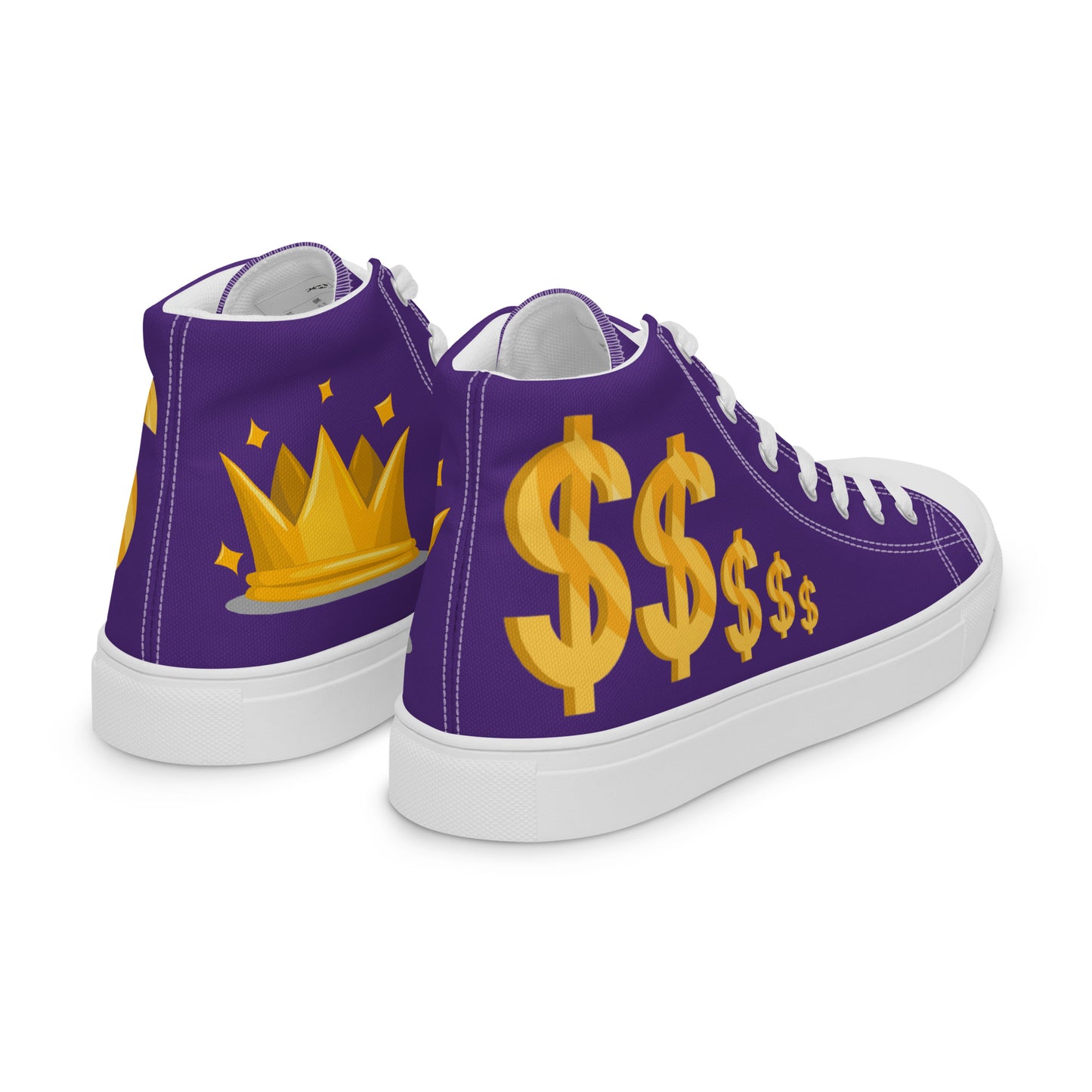 Men’s high top canvas shoes-Purple $