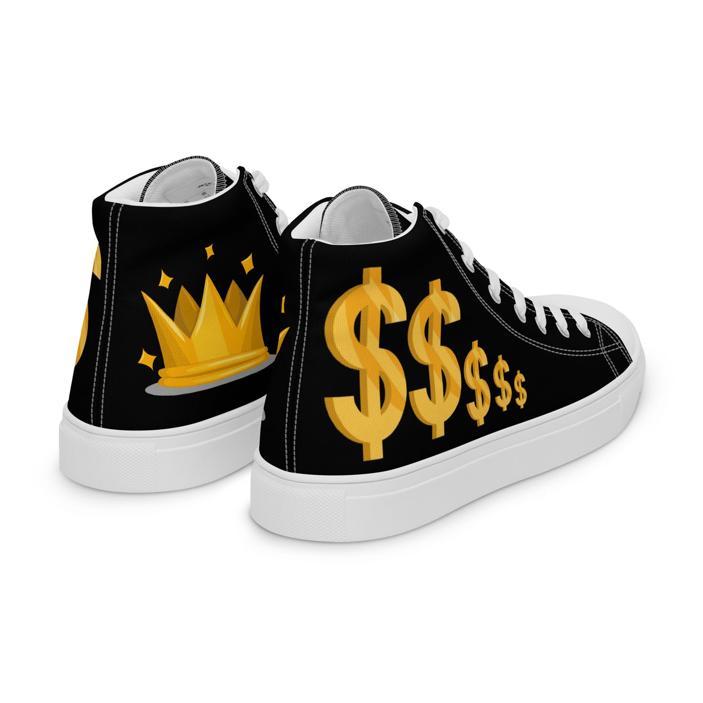 Men’s high top canvas shoes-$$ black