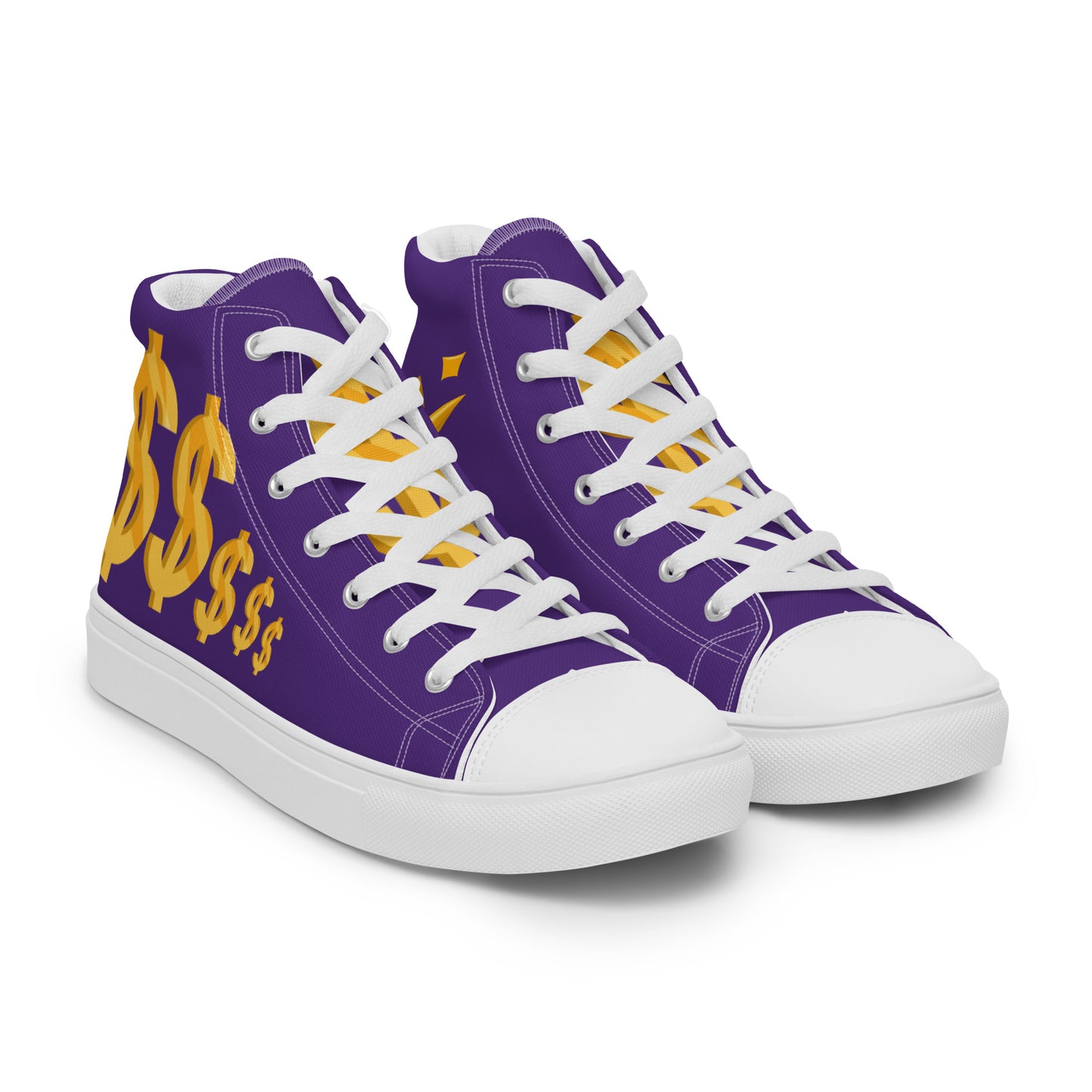 Men’s high top canvas shoes-Purple $