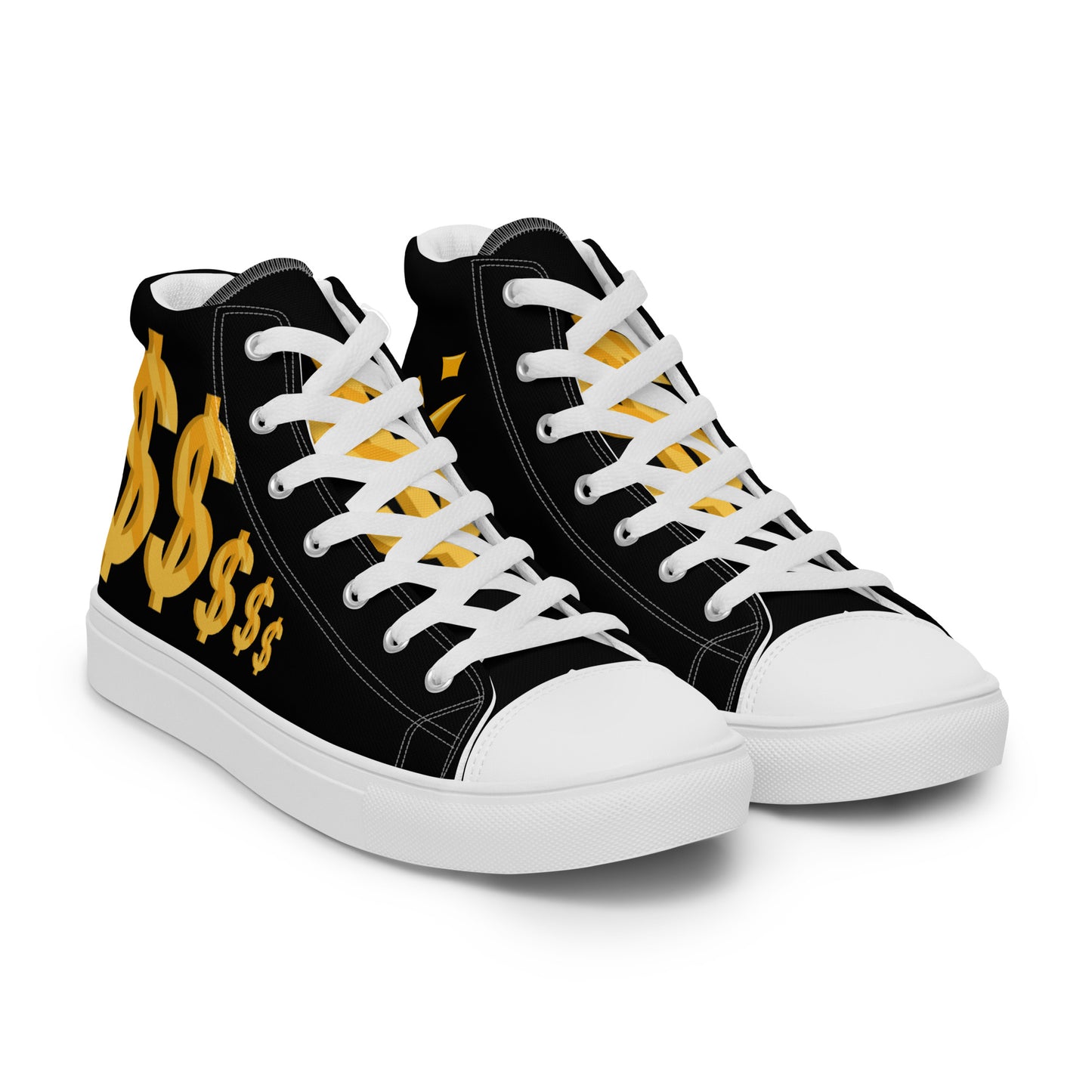 Men’s high top canvas shoes-$$ black