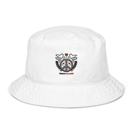 Organic bucket hat-Peace & love