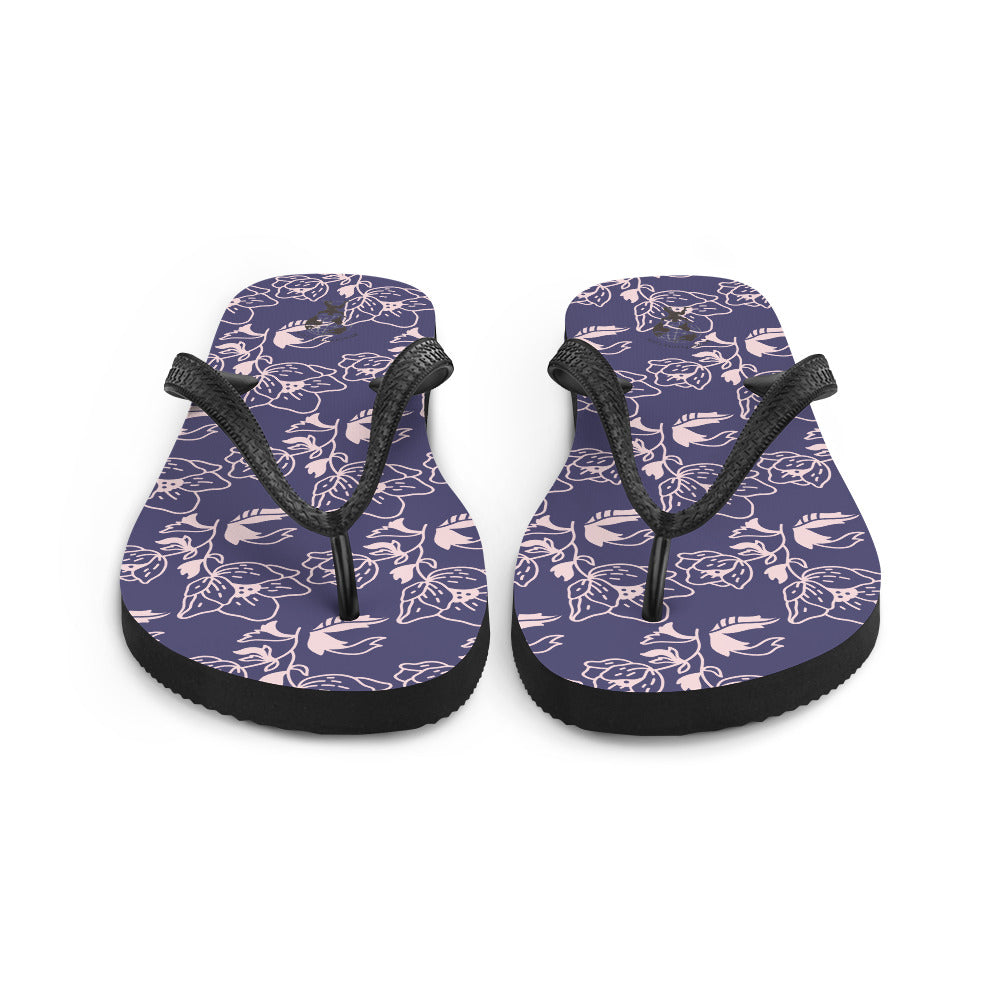 Flip-Flops-Blue floral