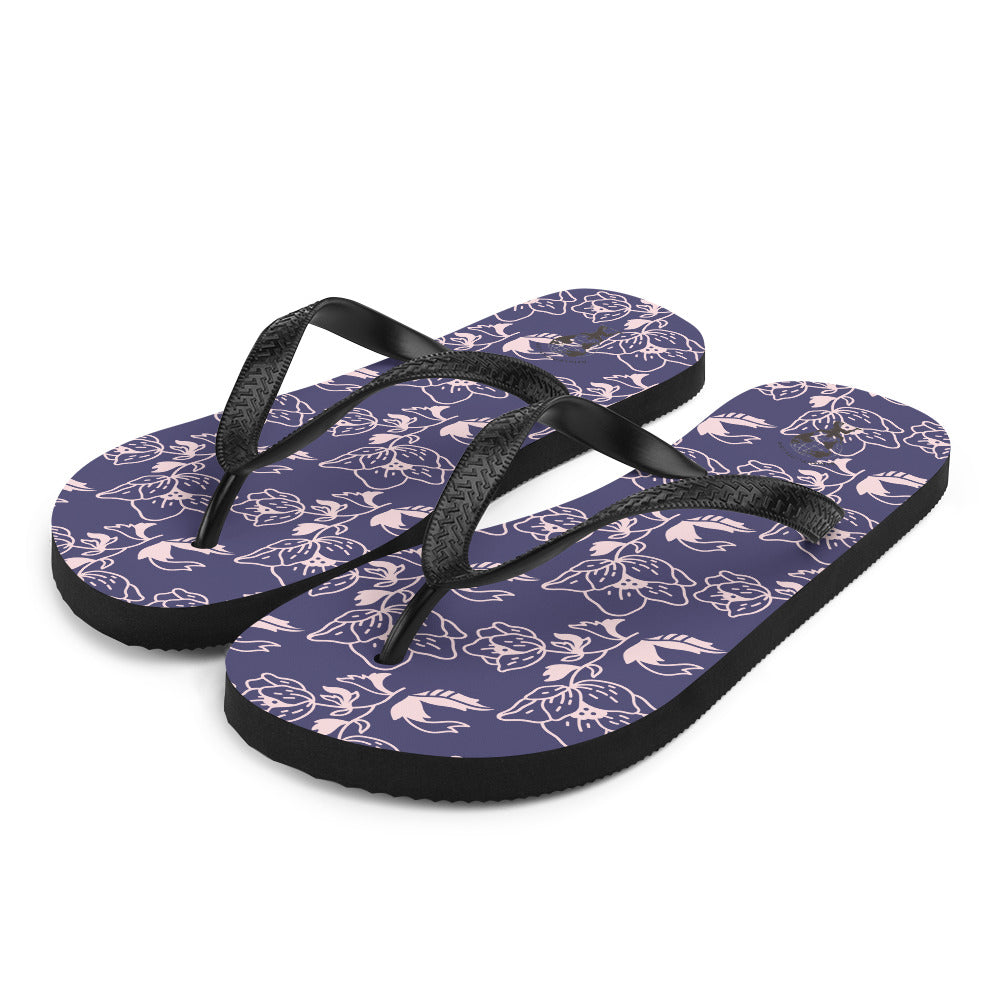 Flip-Flops-Blue floral